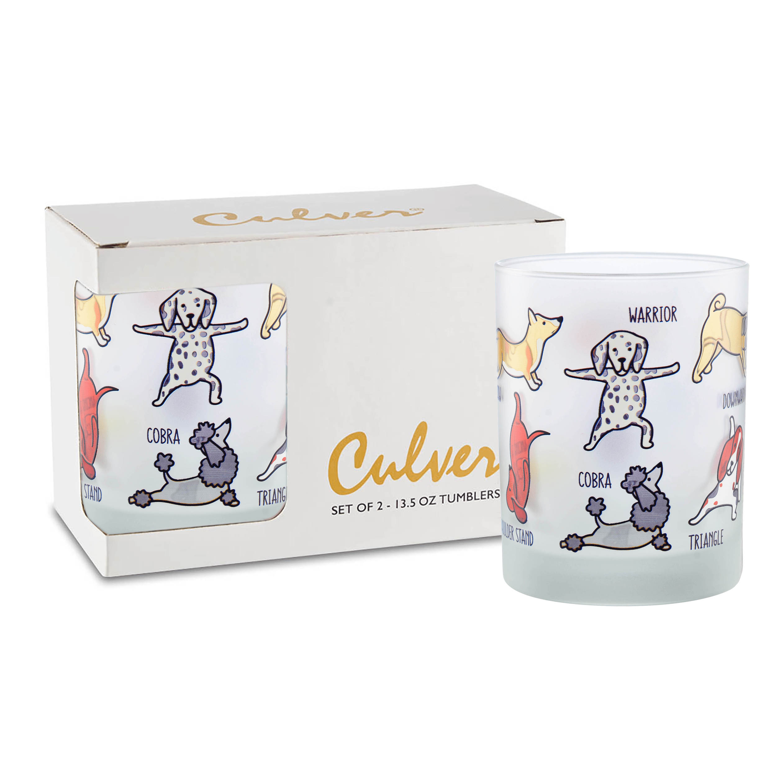 Culver - Doggy Yoga Double Old Fashion-Set of 2 - MaisonBeach