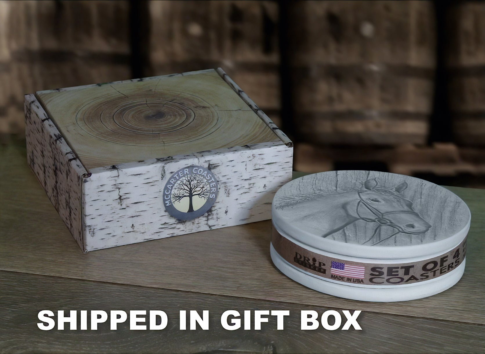 Horse Wood Drink Coasters