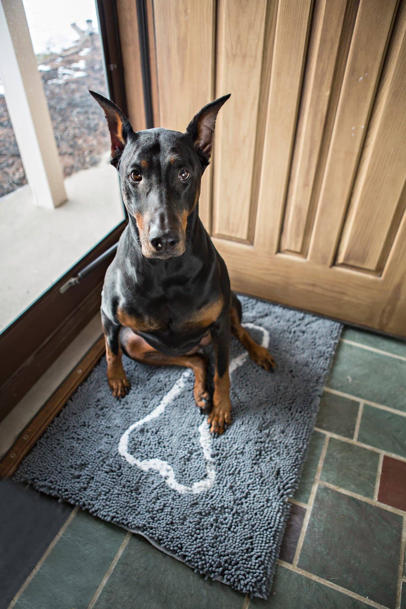 Soggy Doggy Doormat - Large Grey Absorbent Doormat