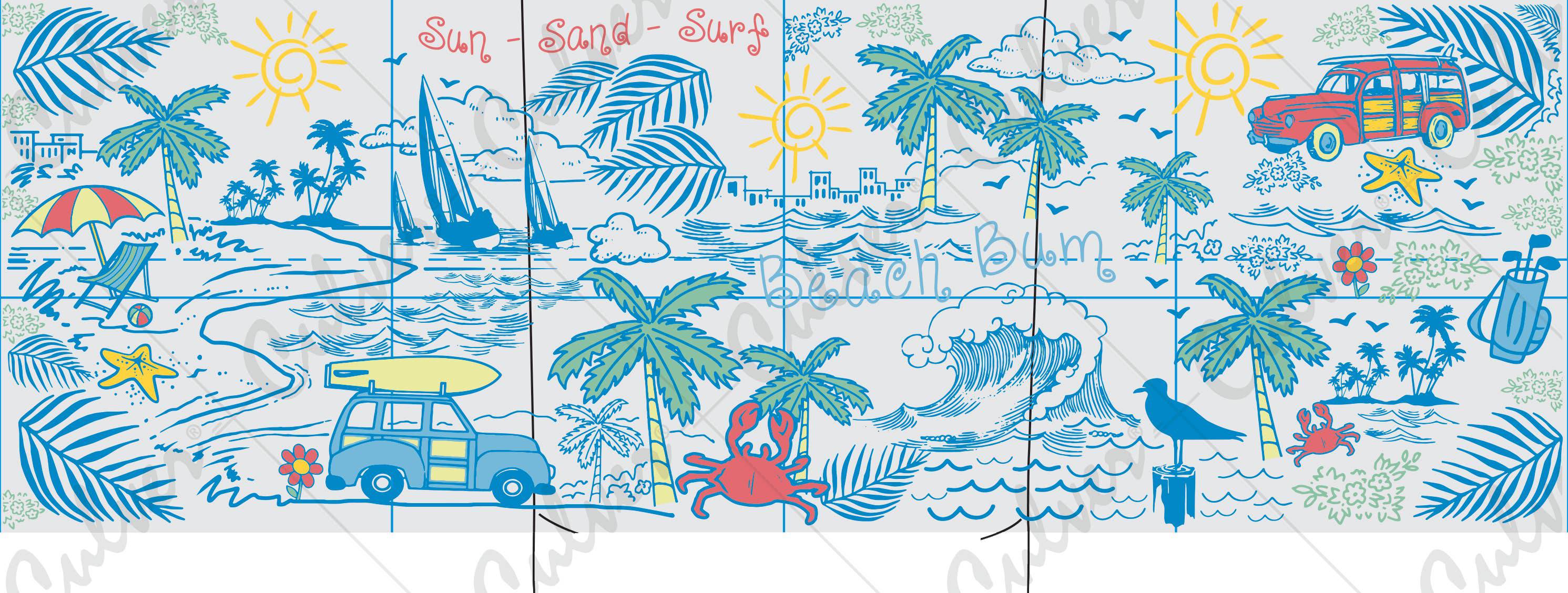 Culver Beach Bum Double Old Fashion Set of 2 - MaisonBeach