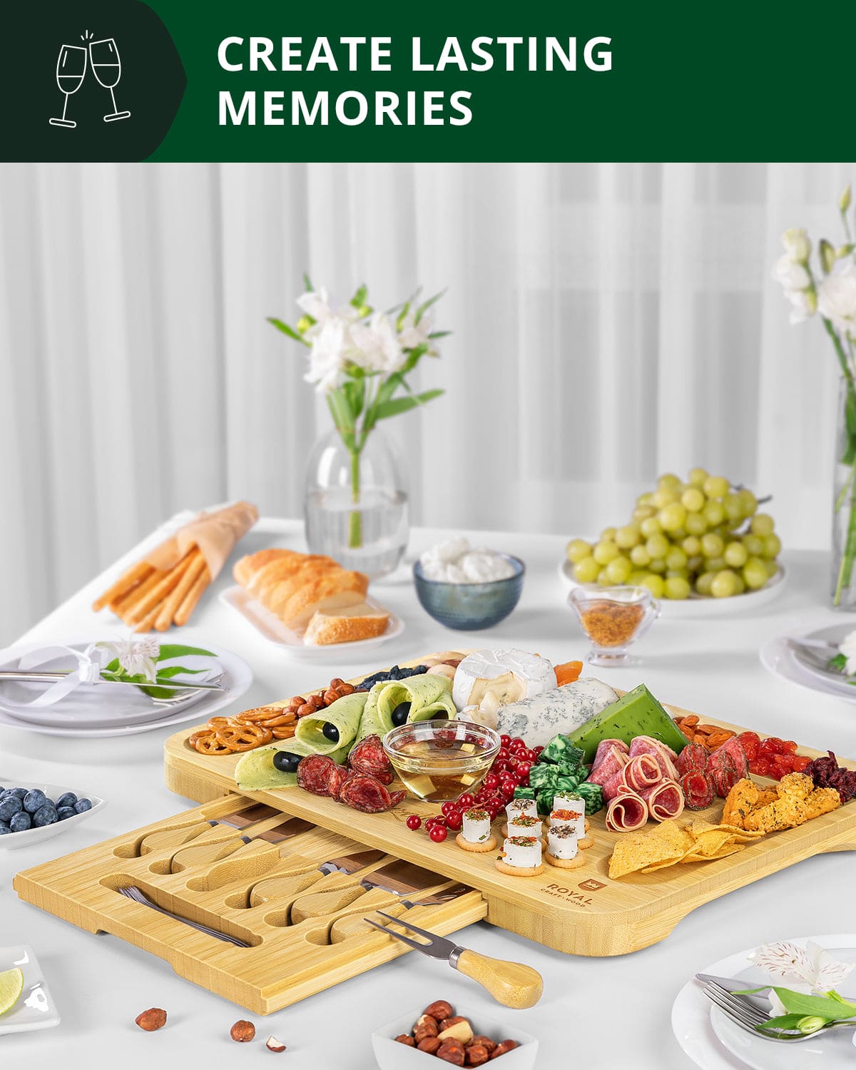 Cheese Board XXL with Cutlery Set - MaisonBeach