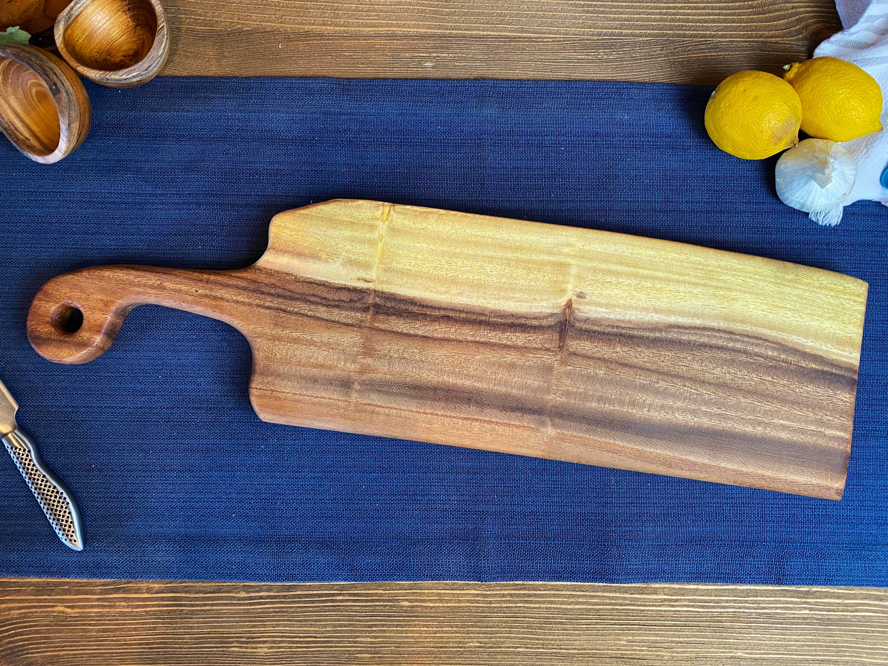 22" x 6" x 1" Live Edge Bread/Appetizer Board with Handle
