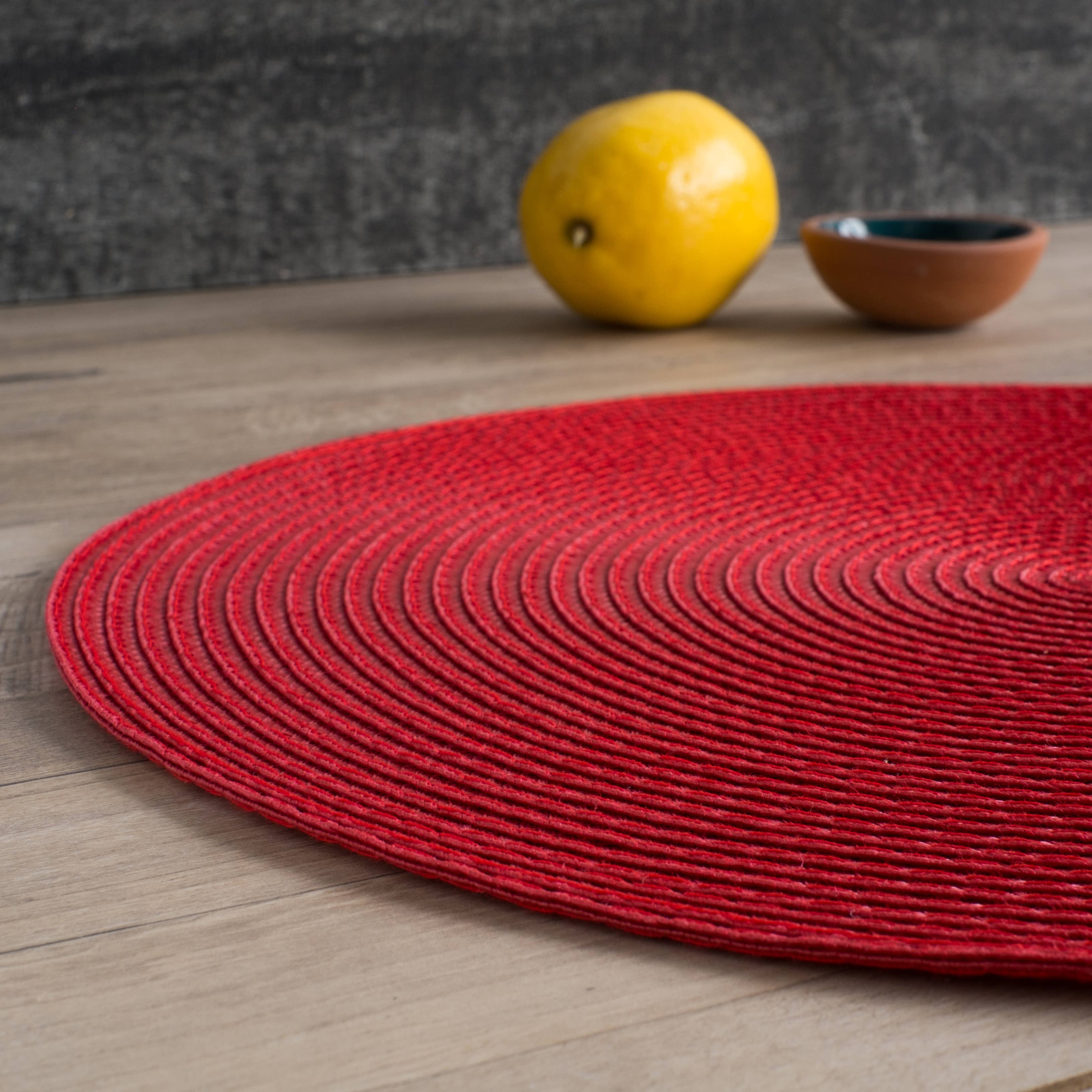 Now Designs by Danica - Disko Chili Red Round Placemat - MaisonBeach