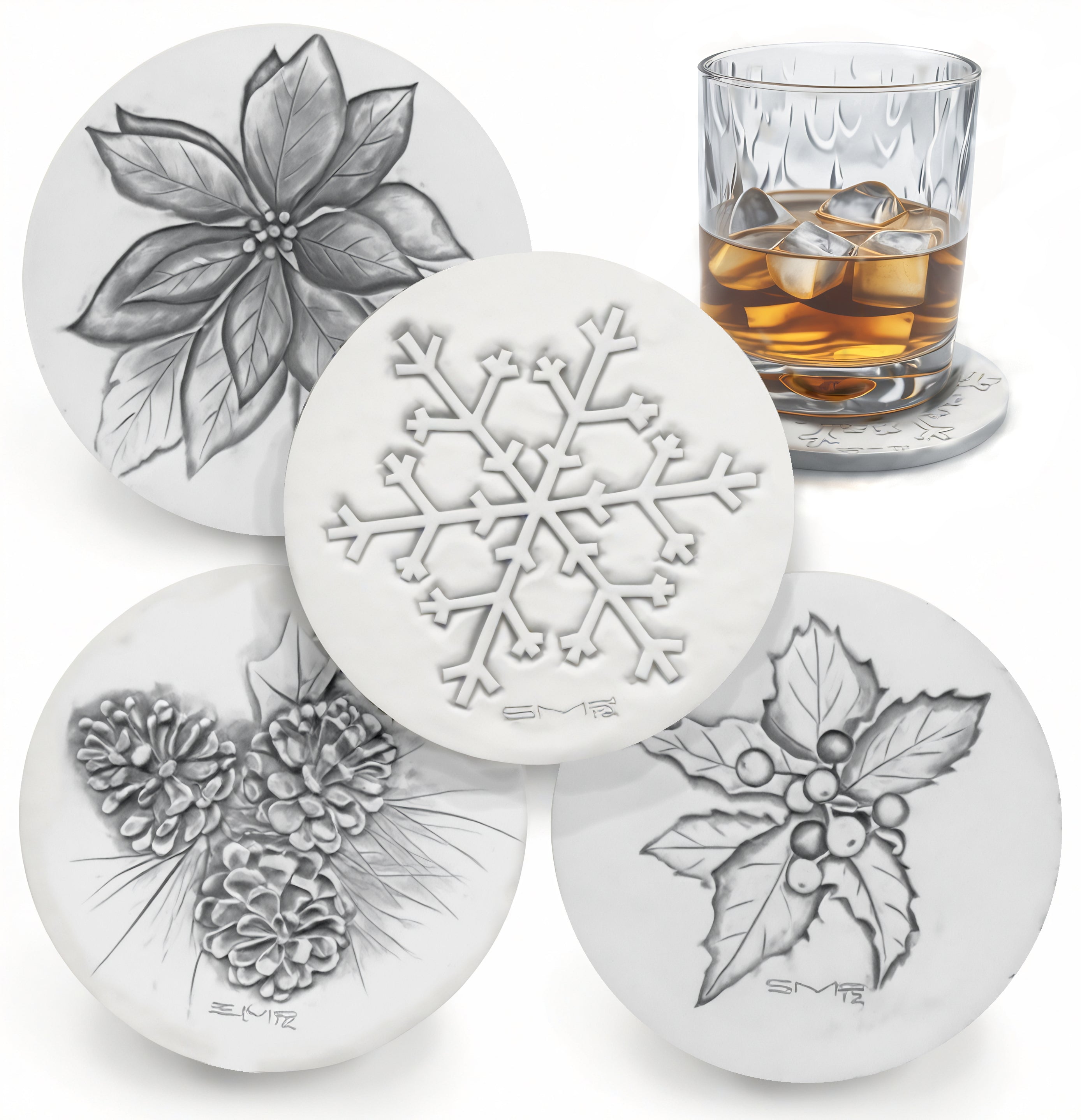 Christmas Drink Coasters - MaisonBeach