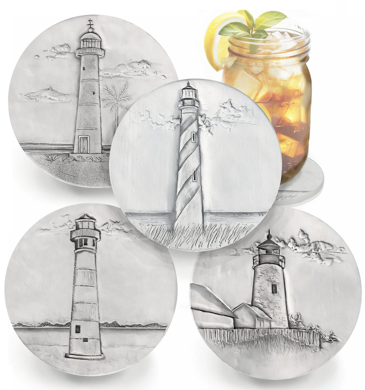 Assorted Lighthouse Drink Coasters (set of 4) - MaisonBeach