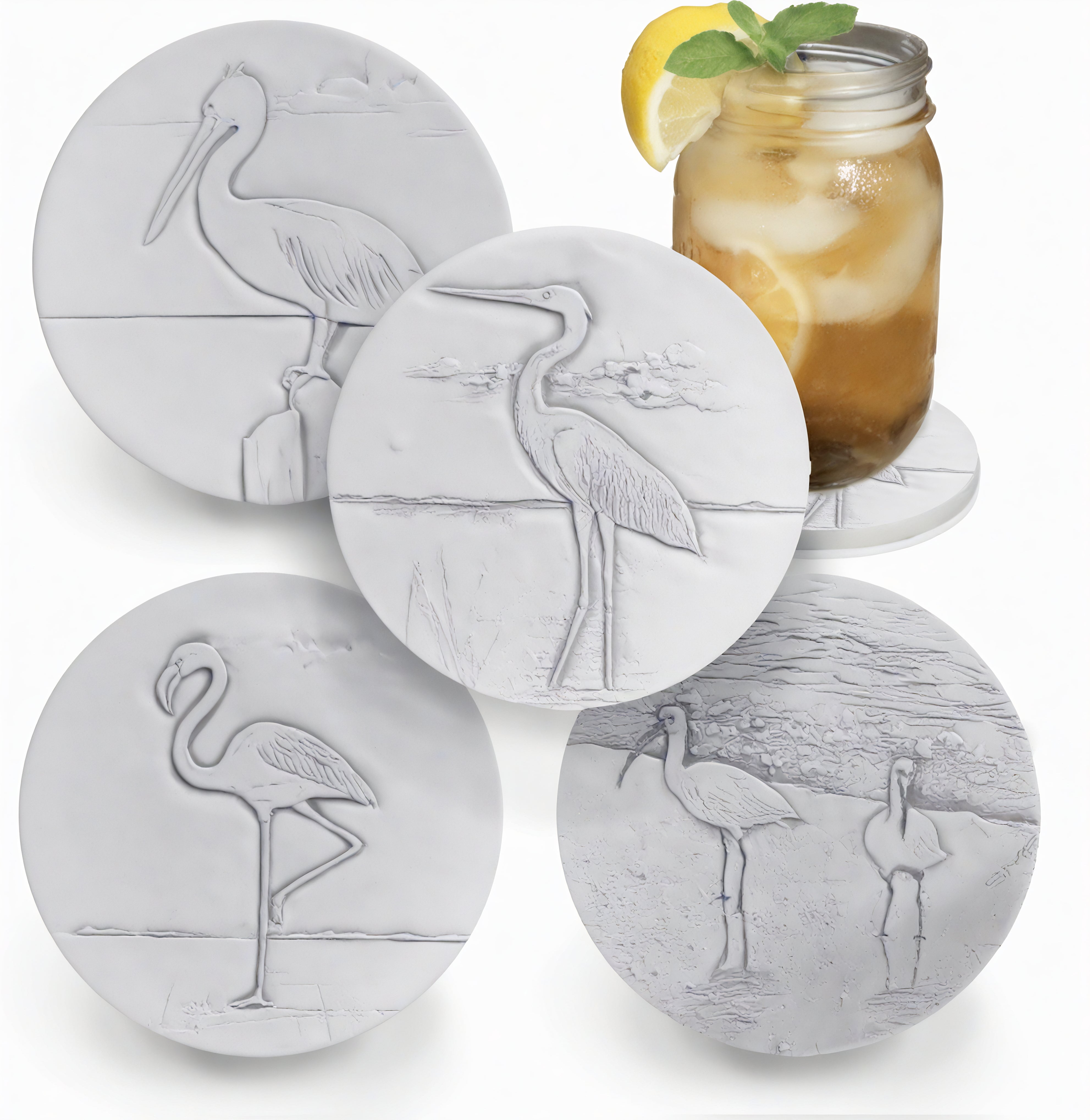 Assorted Shore Birds (set of 4) Pelican | Ibis | Flamingo | Heron - MaisonBeach