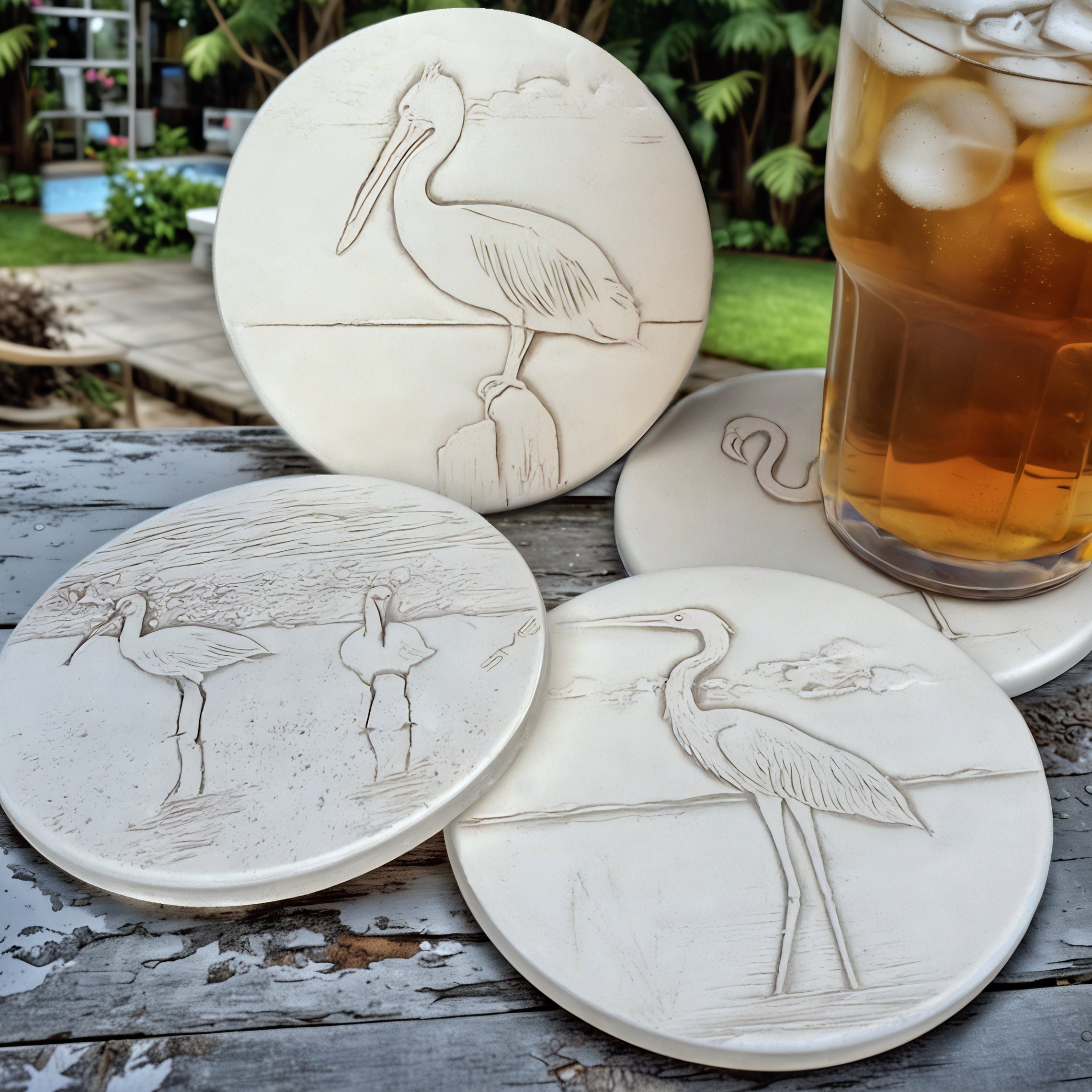 Assorted Shore Birds (set of 4) Pelican | Ibis | Flamingo | Heron - MaisonBeach