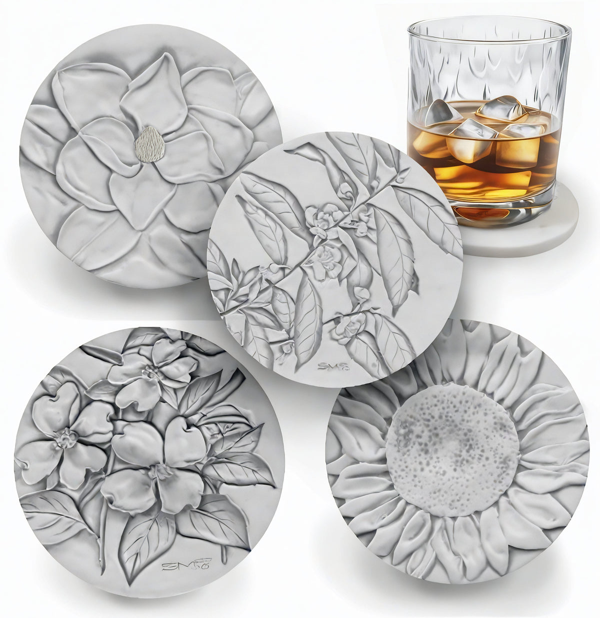 Mixed Flowers Drink Coasters - MaisonBeach
