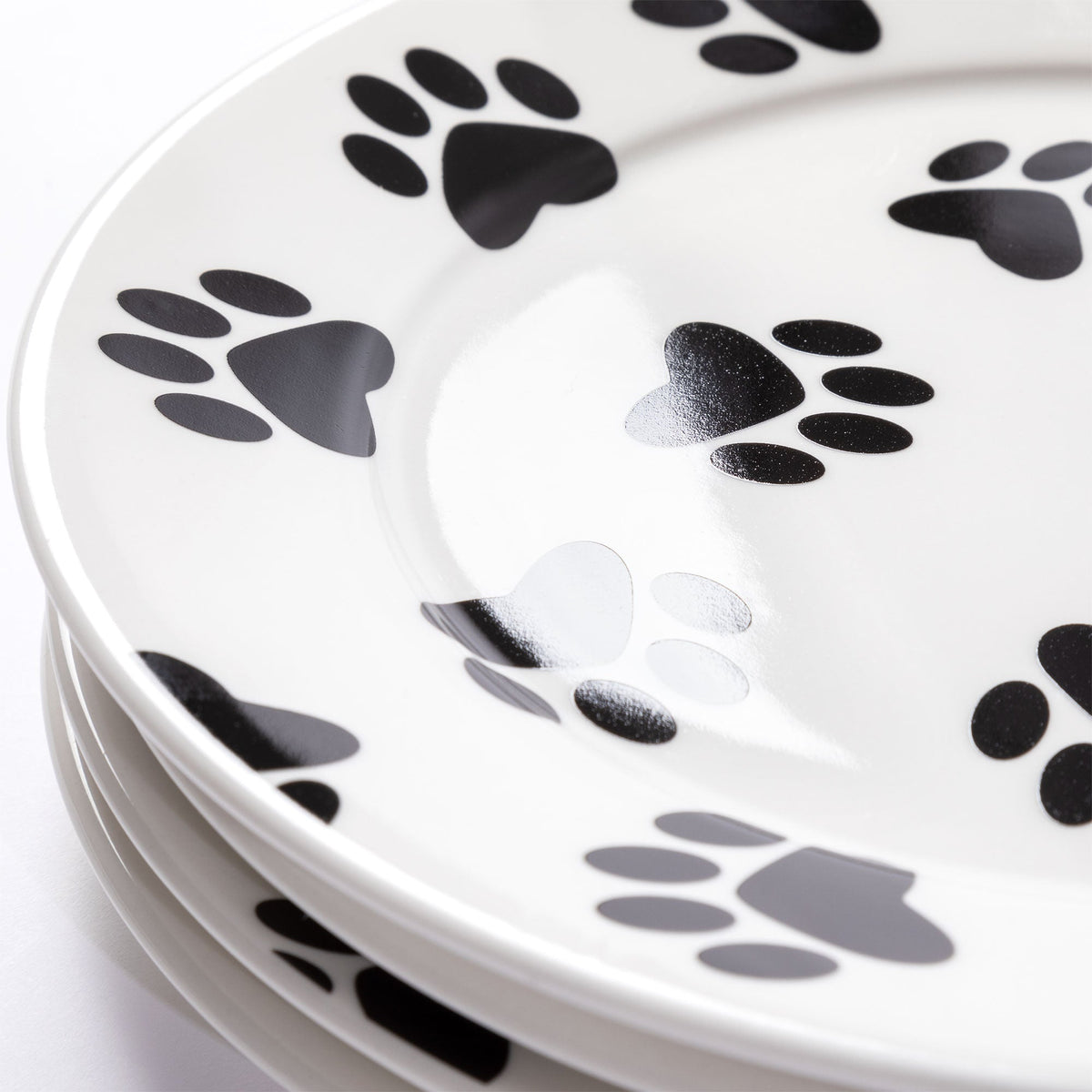 Paw Print Salad Plates - Set of 4 - MaisonBeach