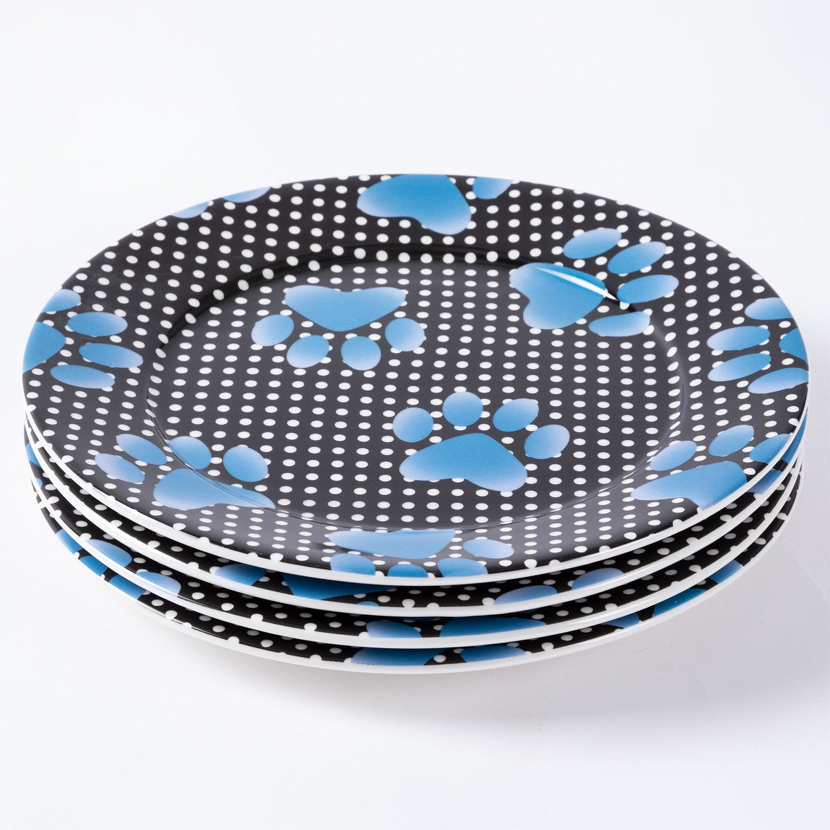 Paw Print Salad Plates - Set of 4 - MaisonBeach