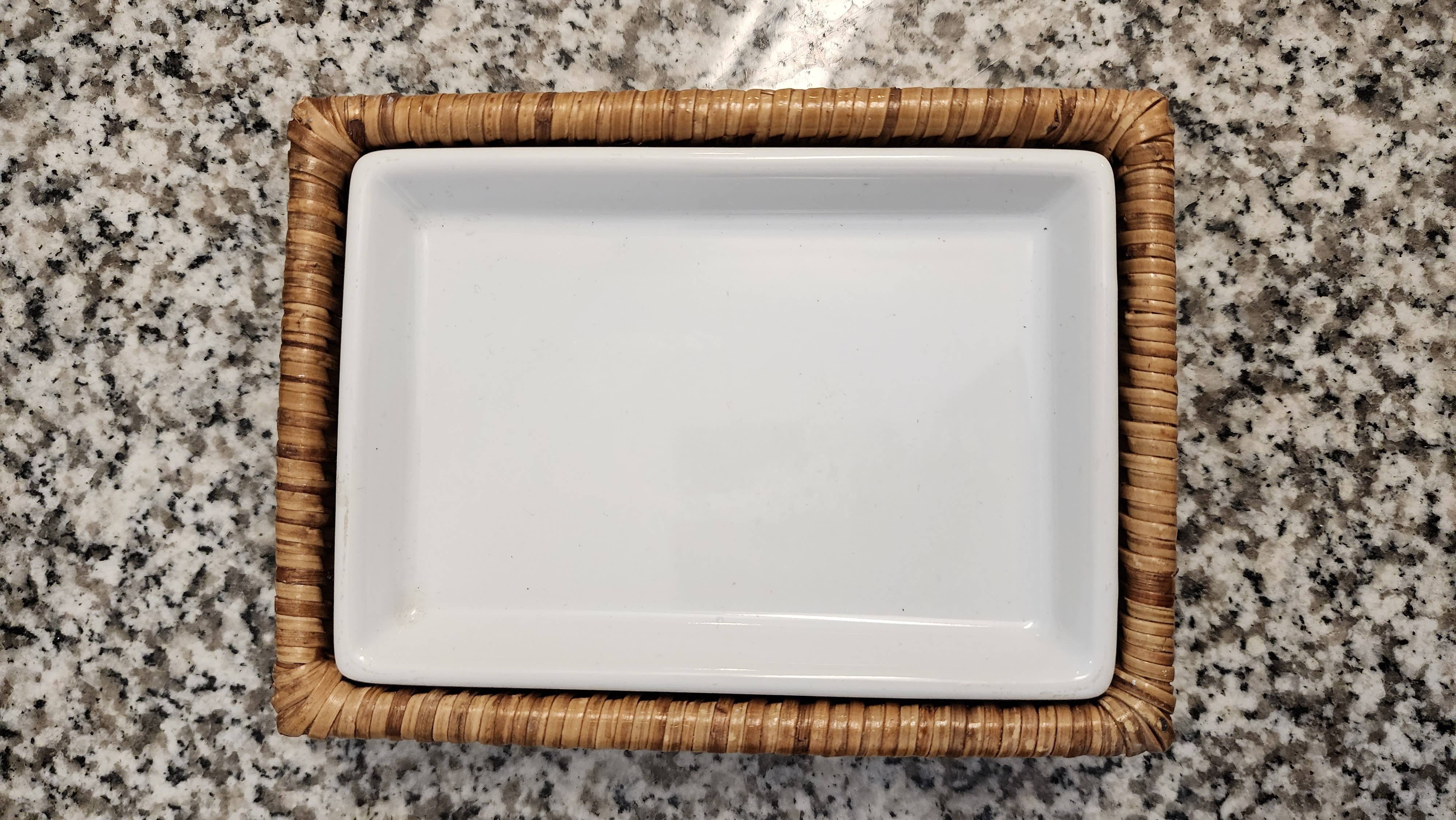 Rattan Soap Dish with Ceramic Insert – Handwoven & Eco-Friendly - MaisonBeach