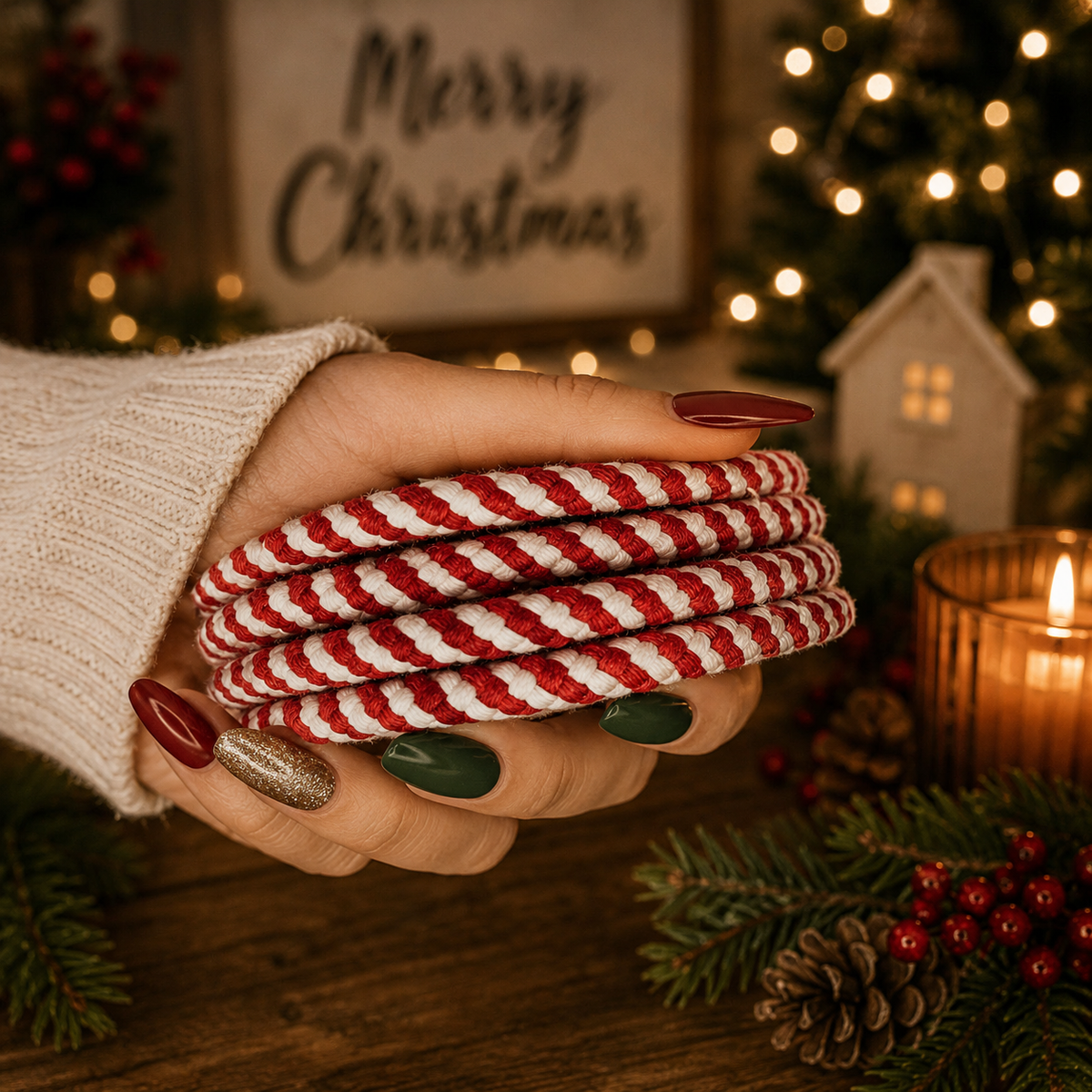 Candy Cane Coaster 4pk