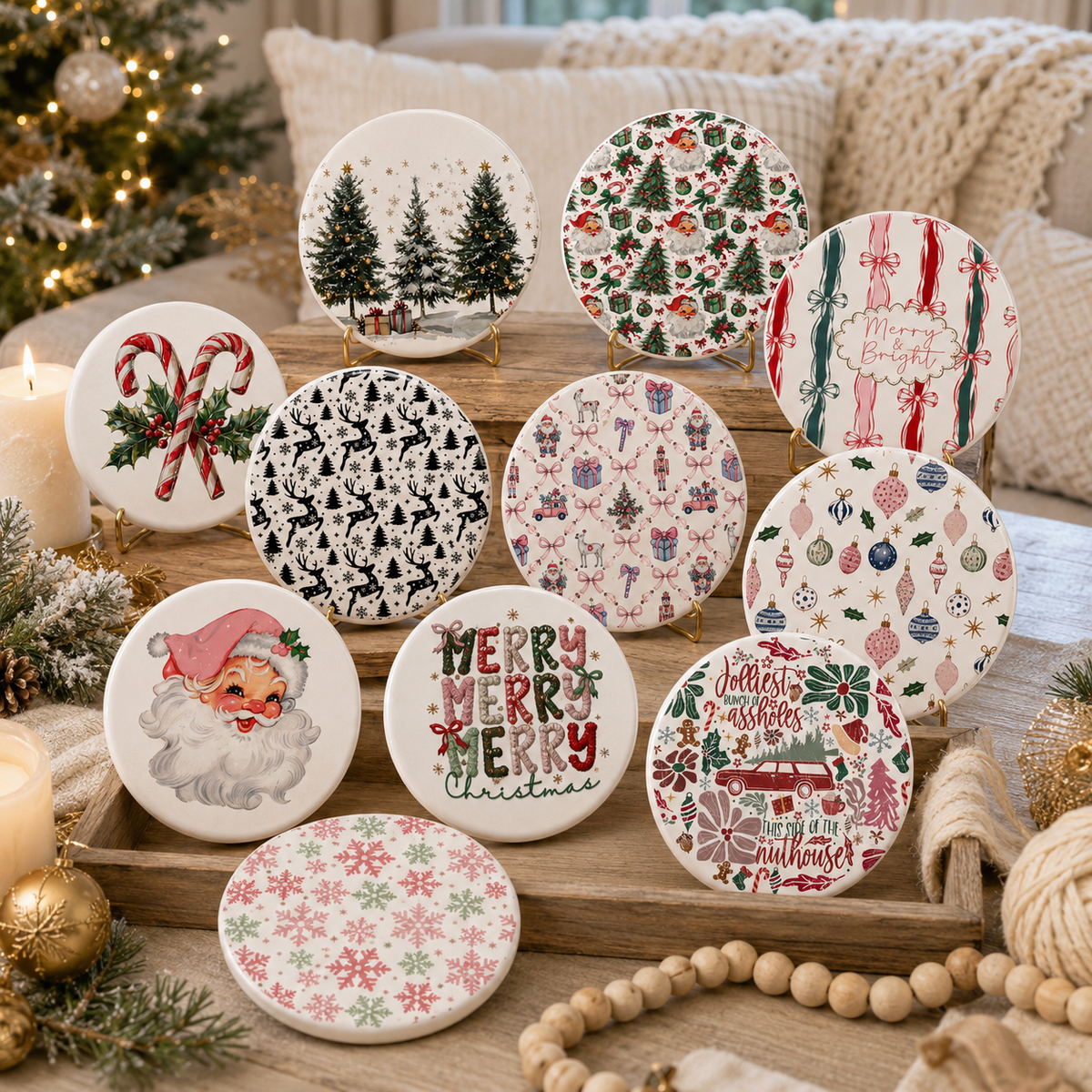 Christmas Coasters - MaisonBeach