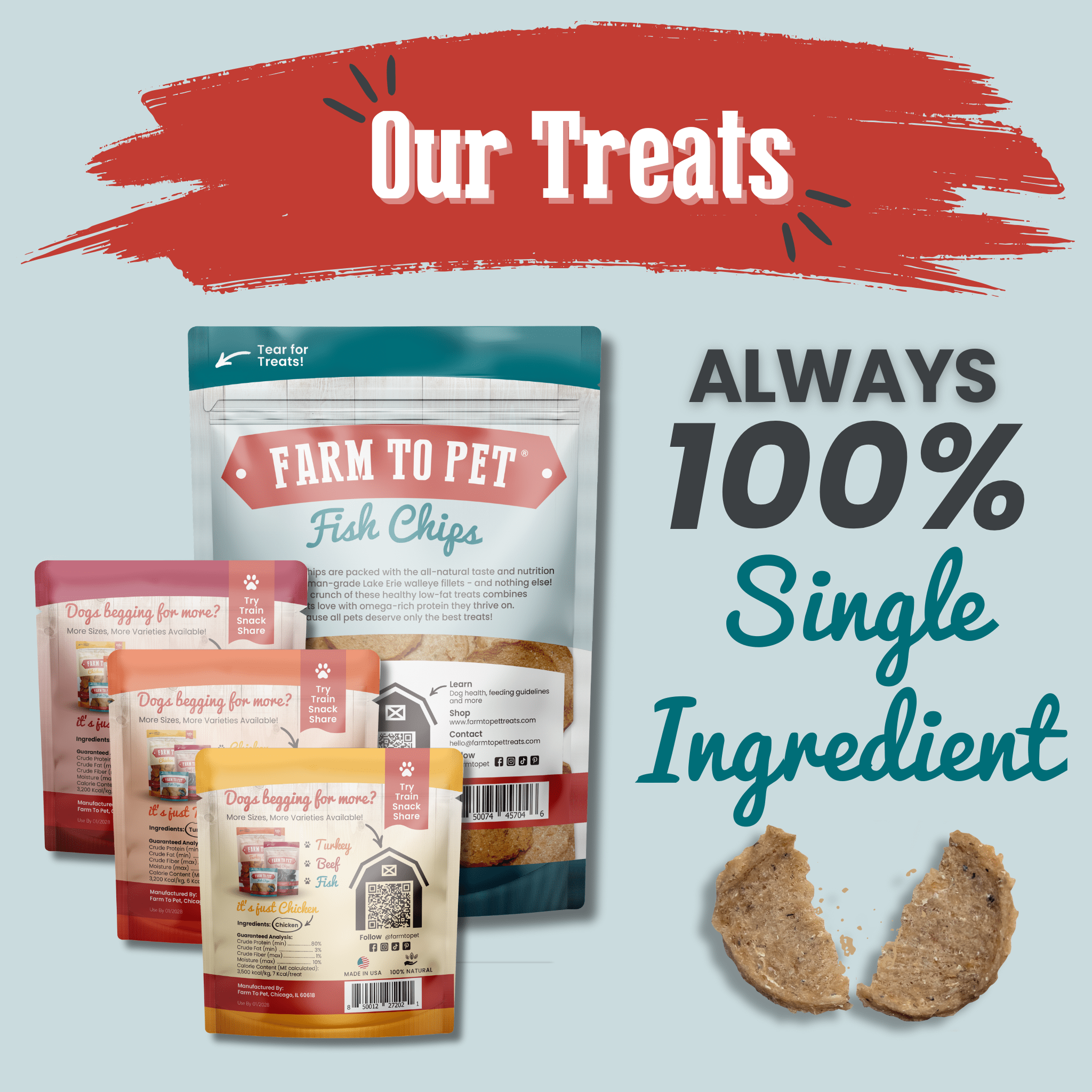 Puppy Packs 'n Snacks Dog Treat Starter Pack | Single-Ingredient Training Treats - MaisonBeach