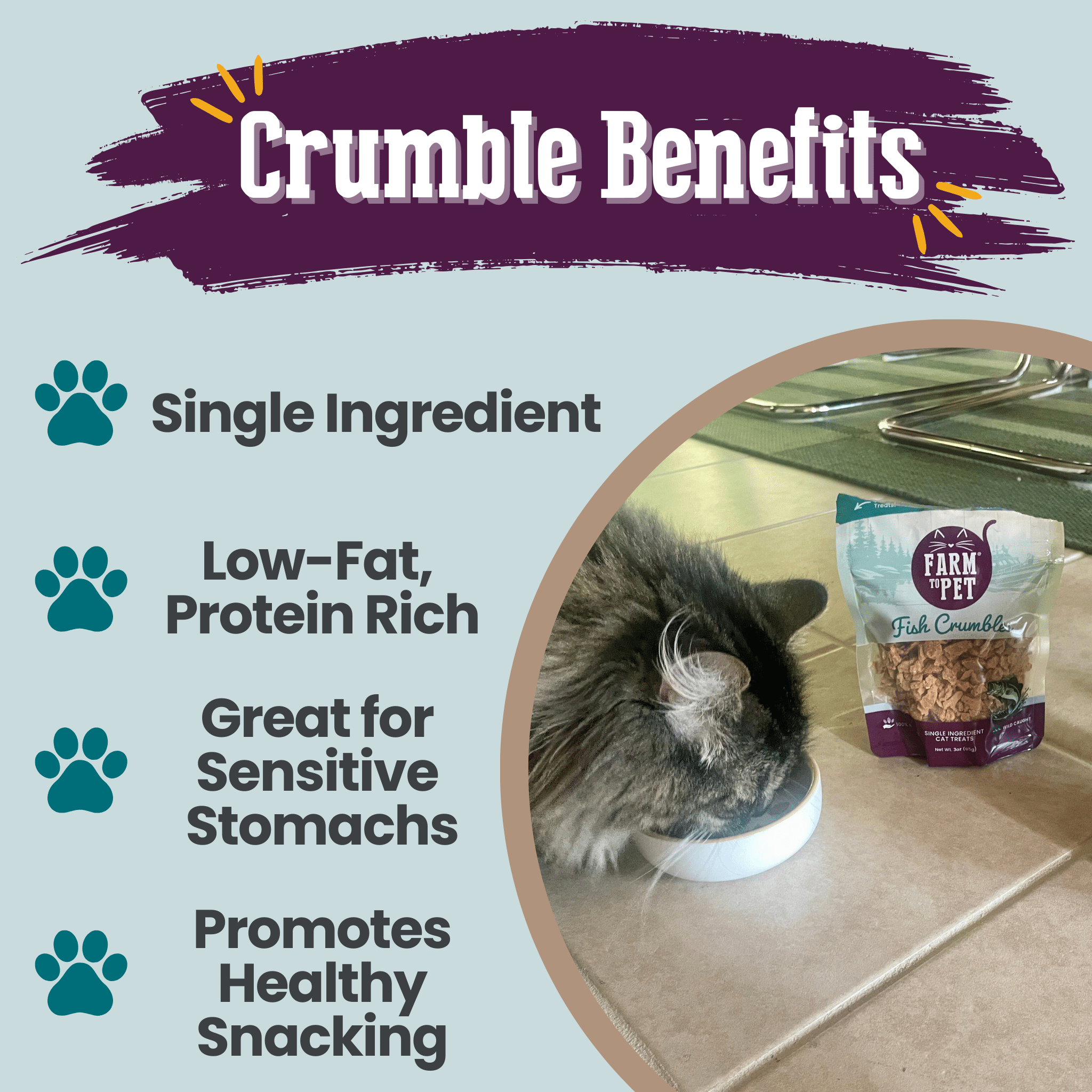 Fish Crumbles for Cats | All-Natural Fish Cat Treats - MaisonBeach