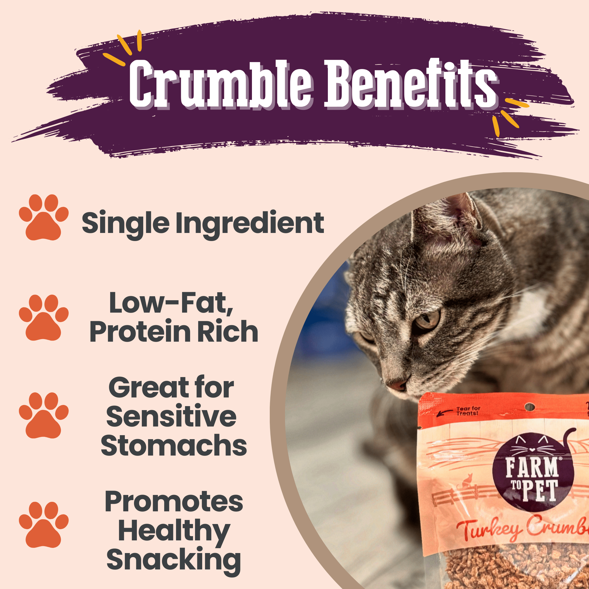 Turkey Crumbles for Cats | Grain-Free Cat Treats - MaisonBeach