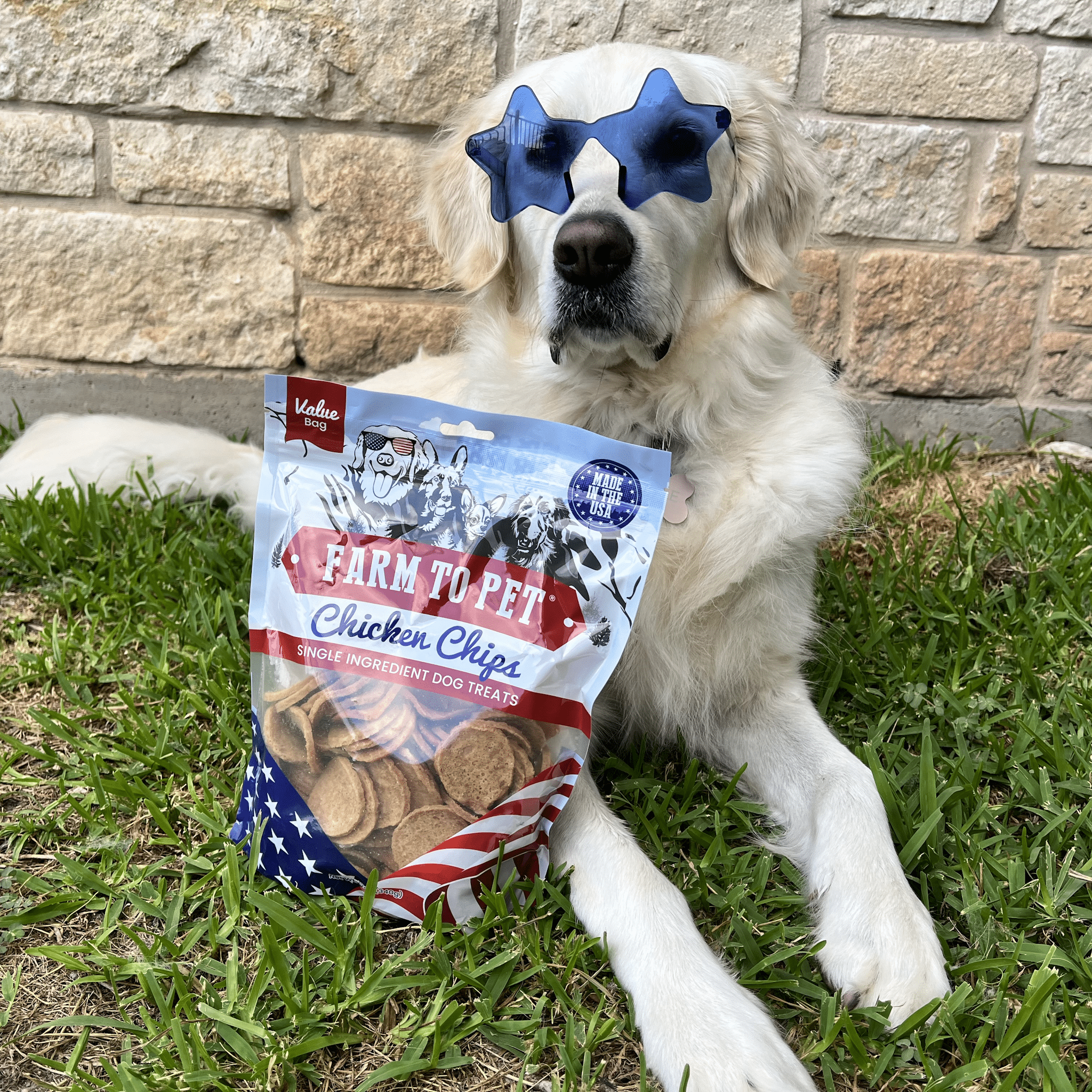 Americana Chicken Chips for Dogs | Celebrate with USA-made Dog Treats - MaisonBeach