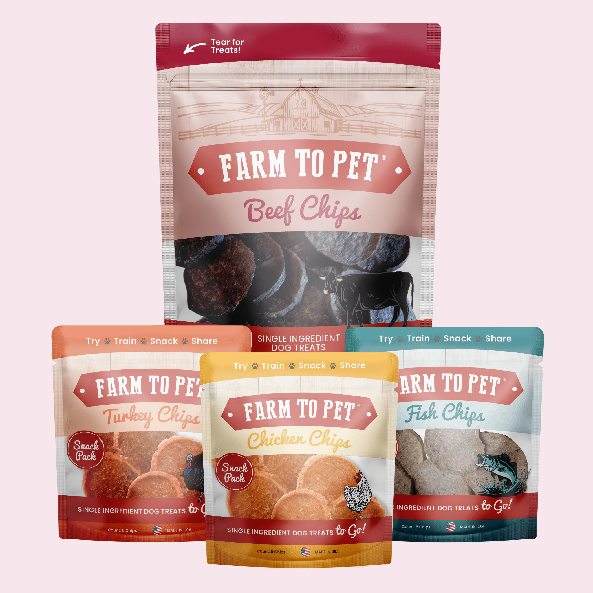 Puppy Packs 'n Snacks Dog Treat Starter Pack | Single-Ingredient Training Treats - MaisonBeach