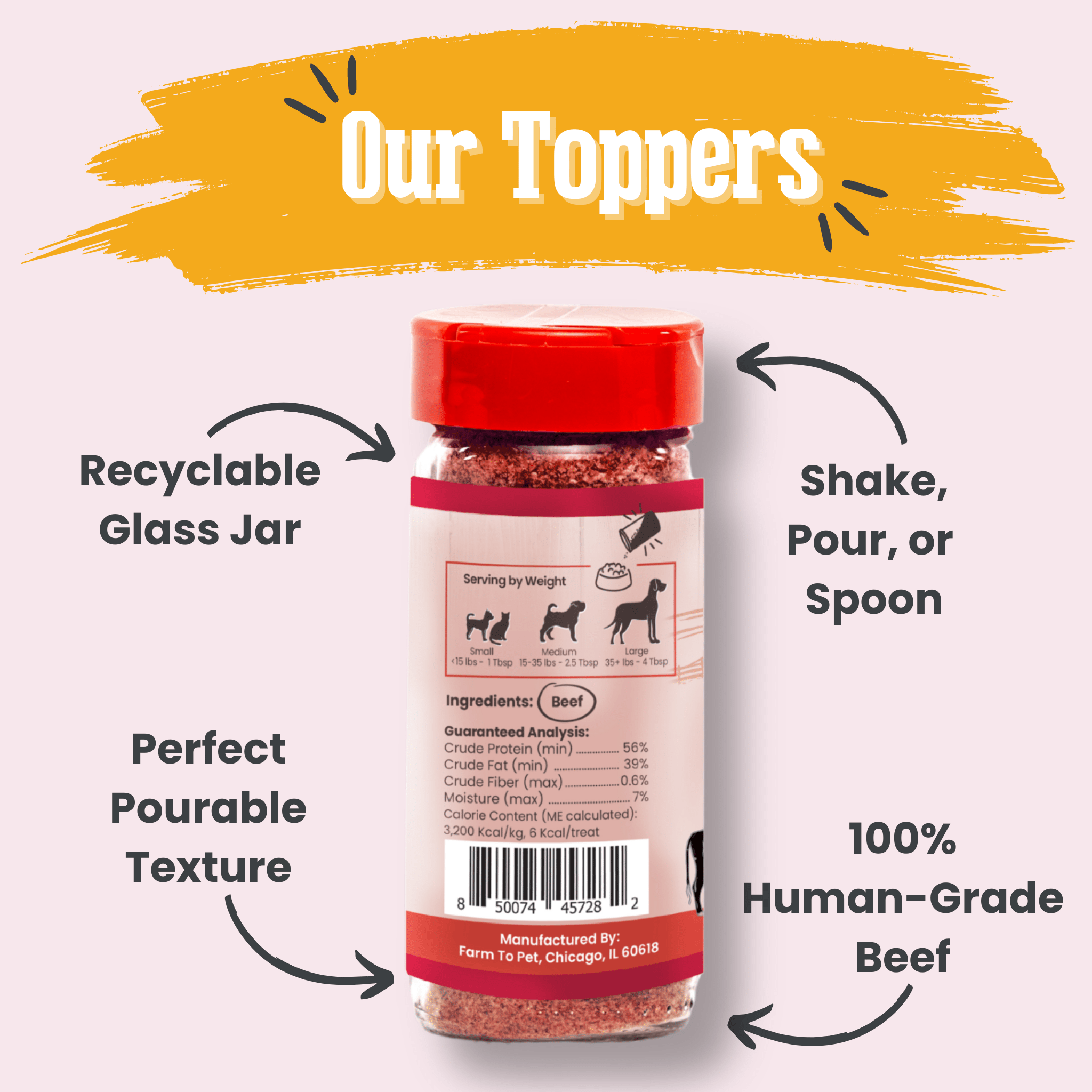 Treat Topper Beef Dog Food Topper | Powdered Meal Topper for Pets - MaisonBeach