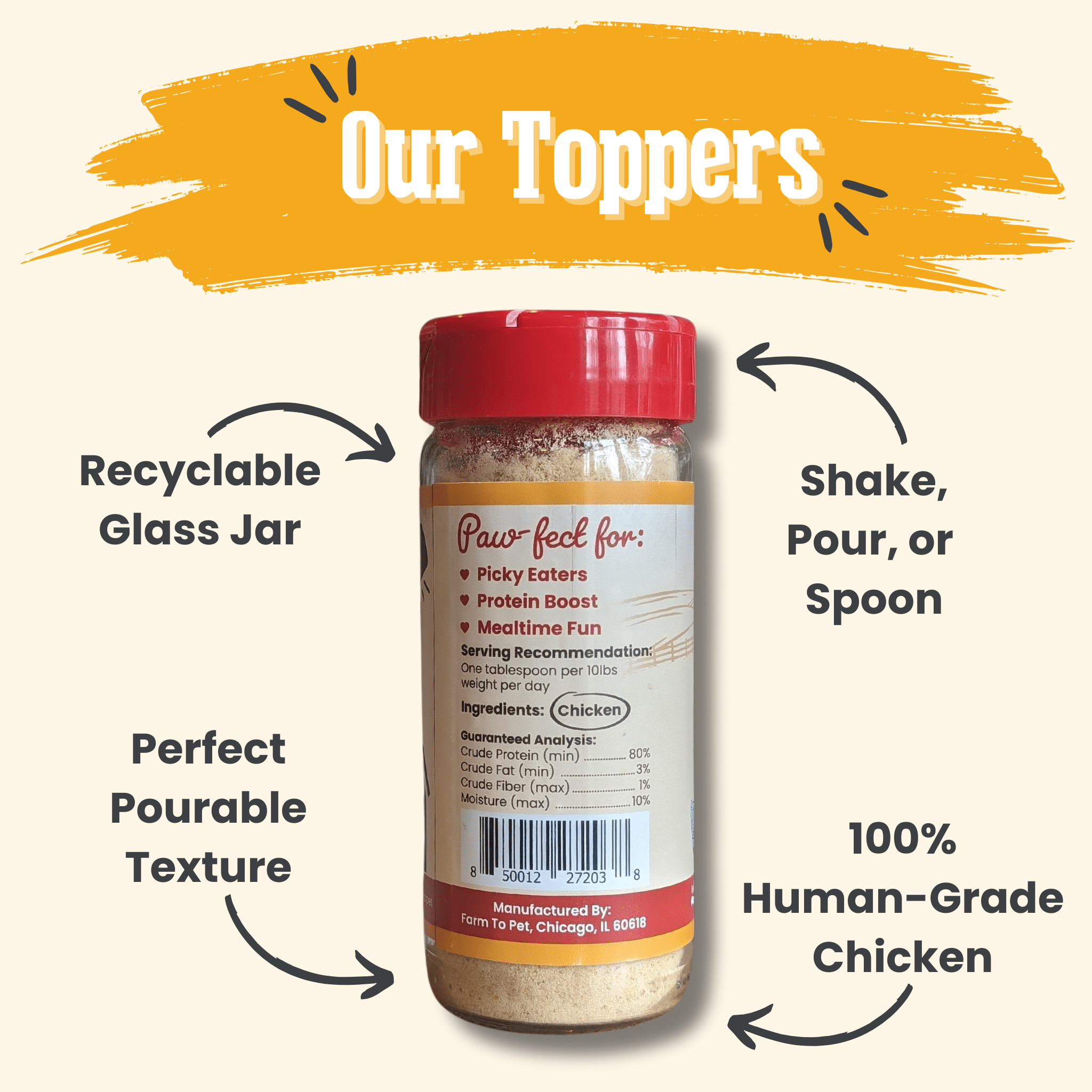 Treat Topper Chicken Dog Food Topper | Healthy Meal Supplement for Dogs - MaisonBeach
