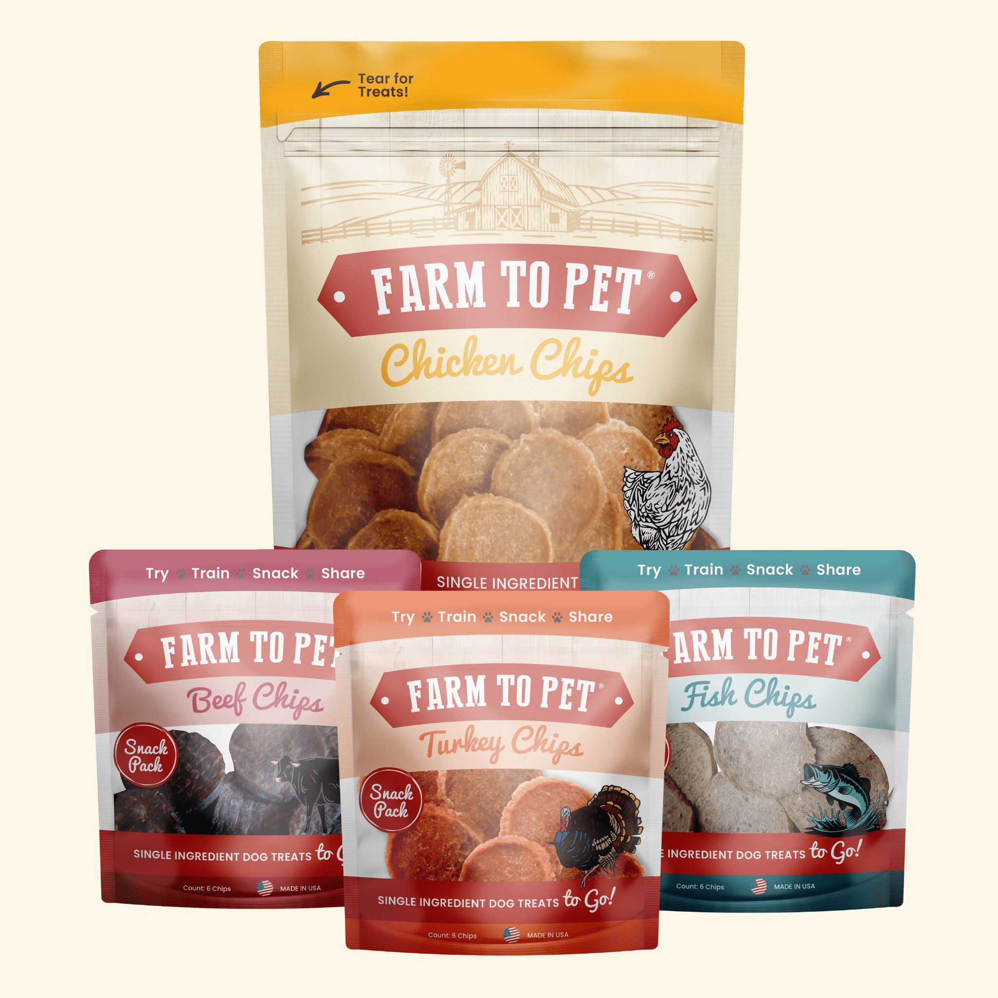 Puppy Packs 'n Snacks Dog Treat Starter Pack | Single-Ingredient Training Treats - MaisonBeach