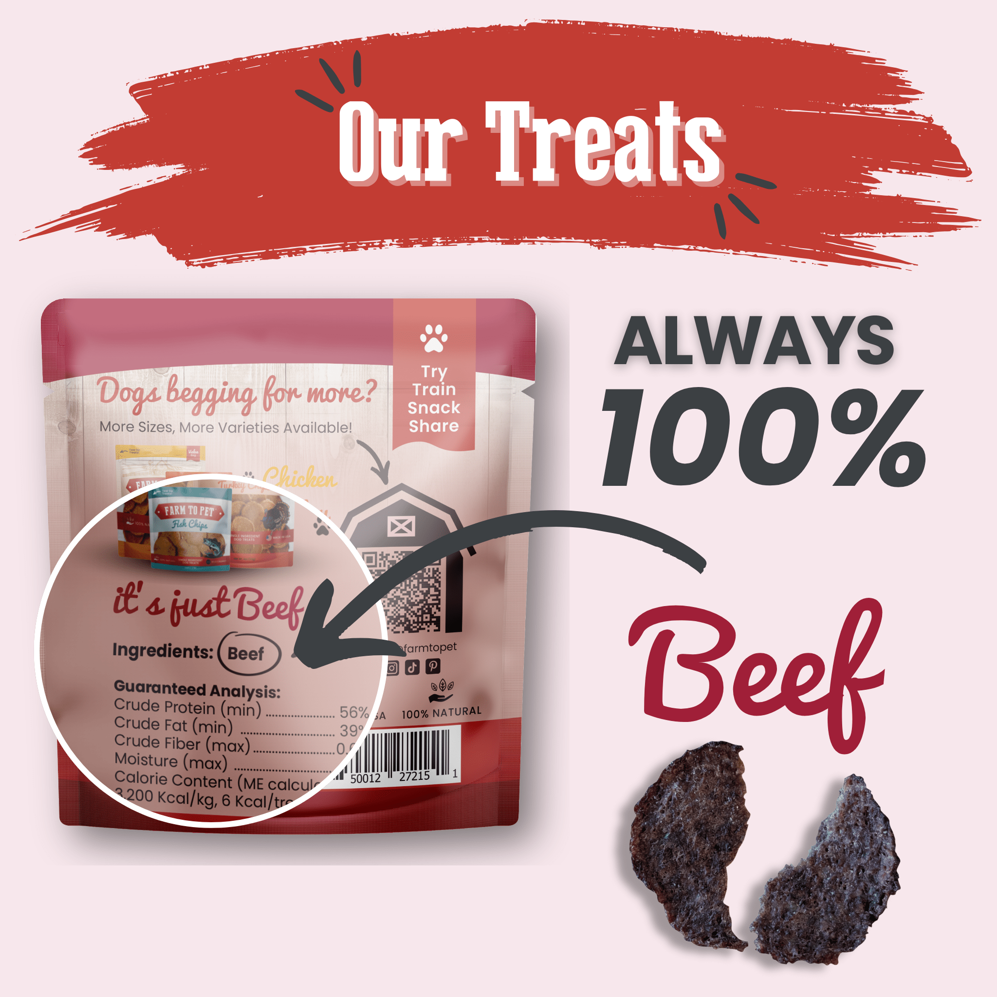 Beef Chips Snack Pack Bundles | Dog Treats for Training & Travel - MaisonBeach