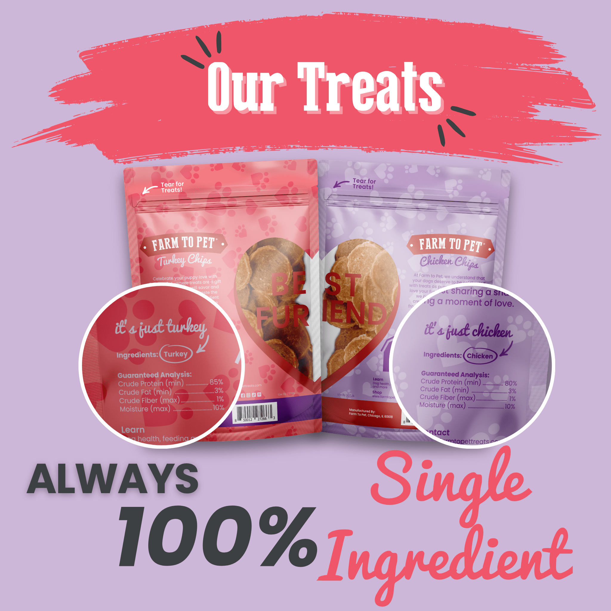 Puppy Love Dog Treat Duo | Poultry Chip Variety Pack - MaisonBeach