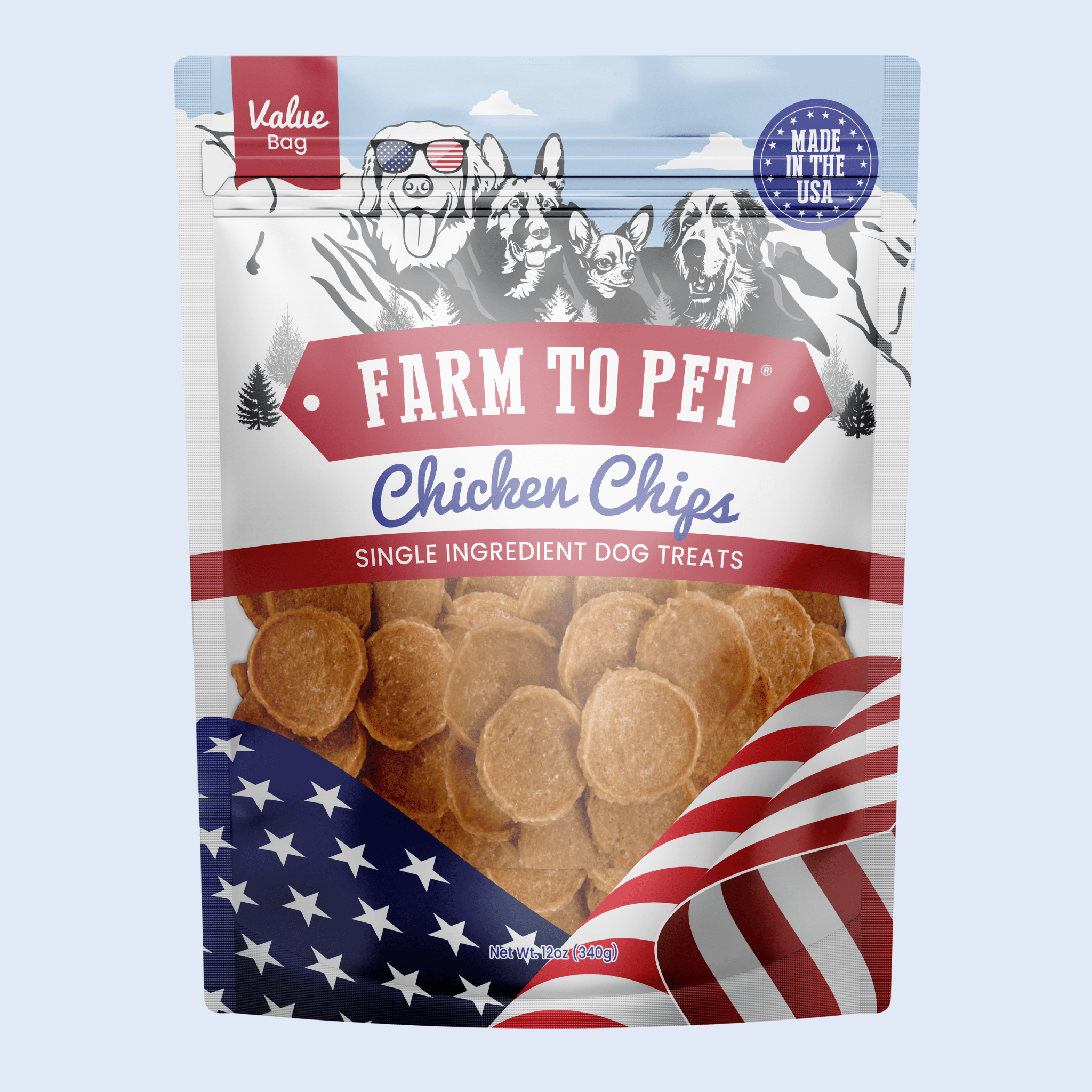 Americana Chicken Chips for Dogs | Celebrate with USA-made Dog Treats - MaisonBeach
