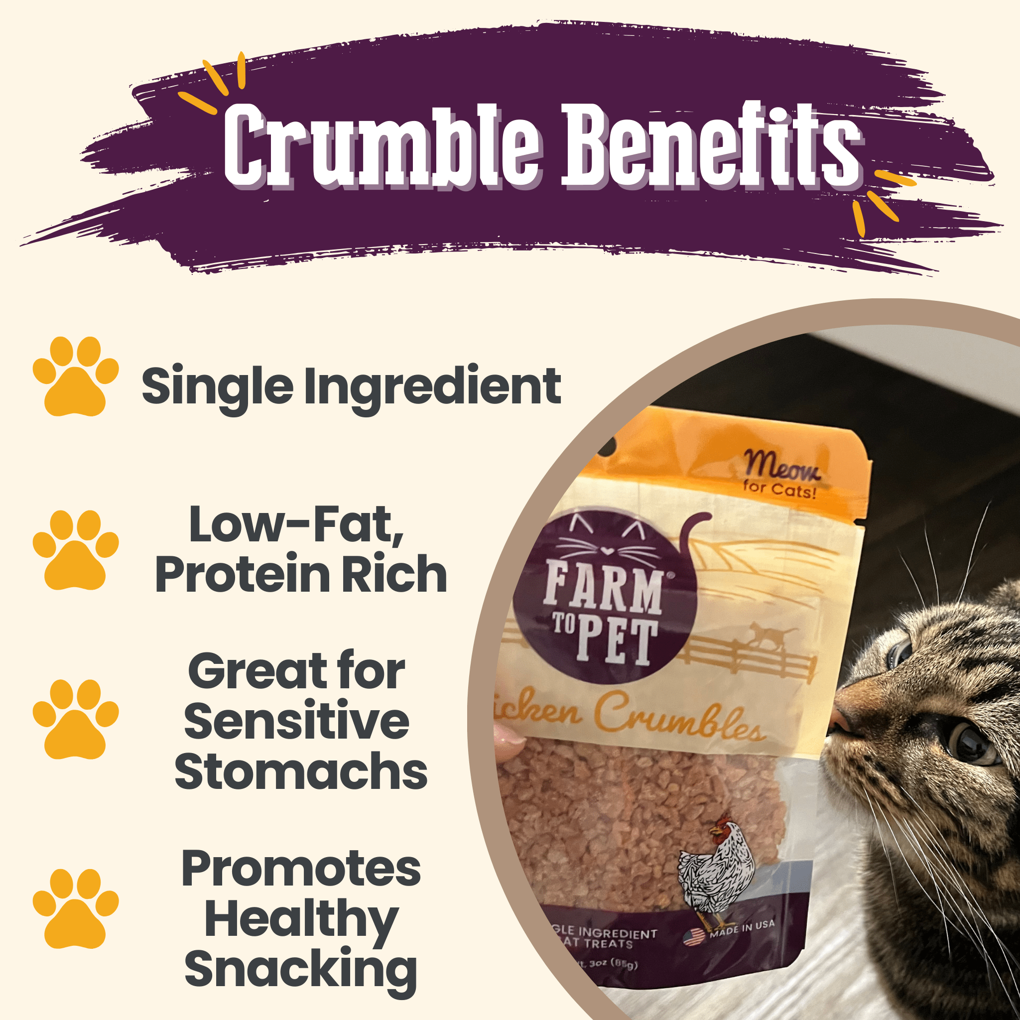 Chicken Crumbles Cat Treats | Single-Ingredient Treats for Cats - MaisonBeach