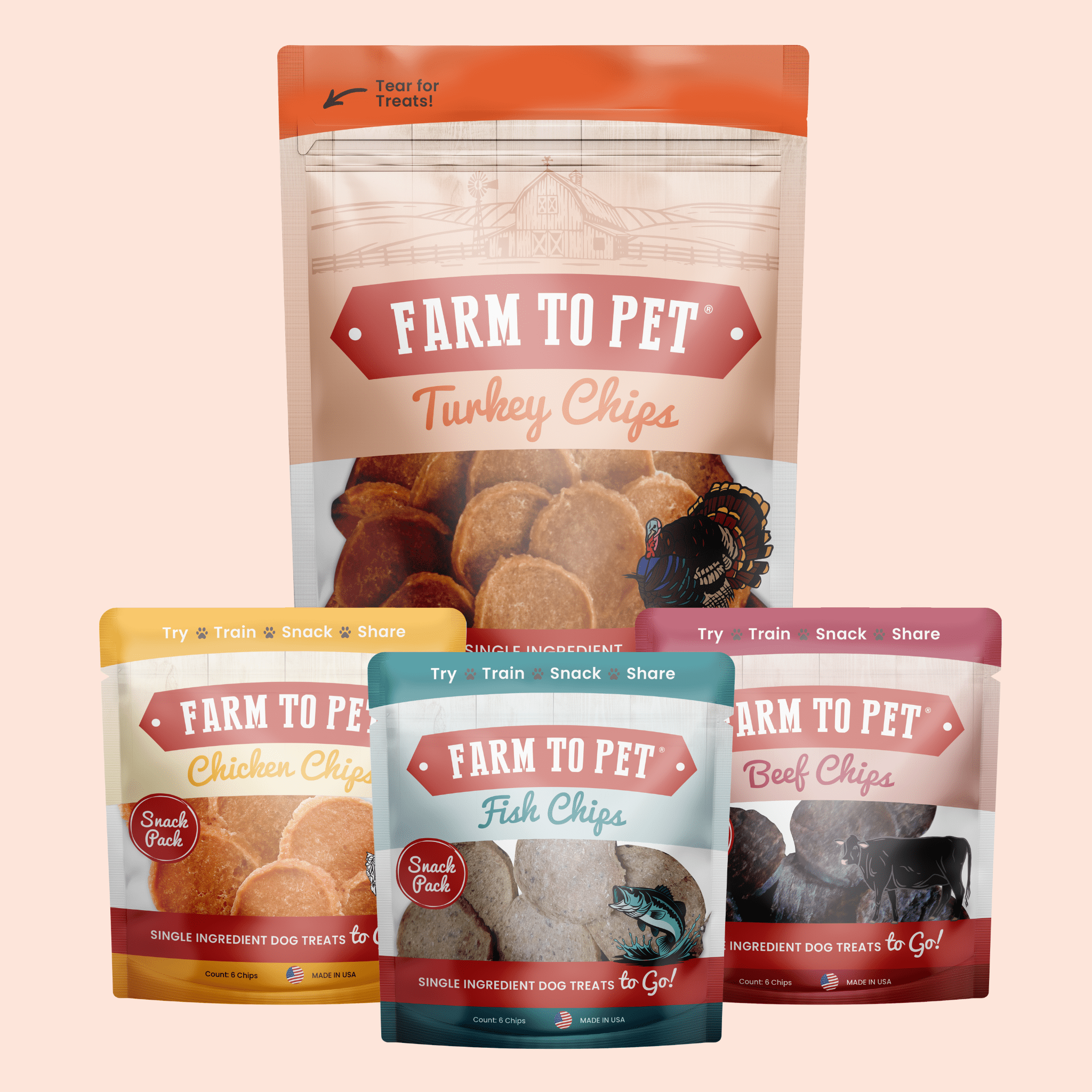 Puppy Packs 'n Snacks Dog Treat Starter Pack | Single-Ingredient Training Treats - MaisonBeach