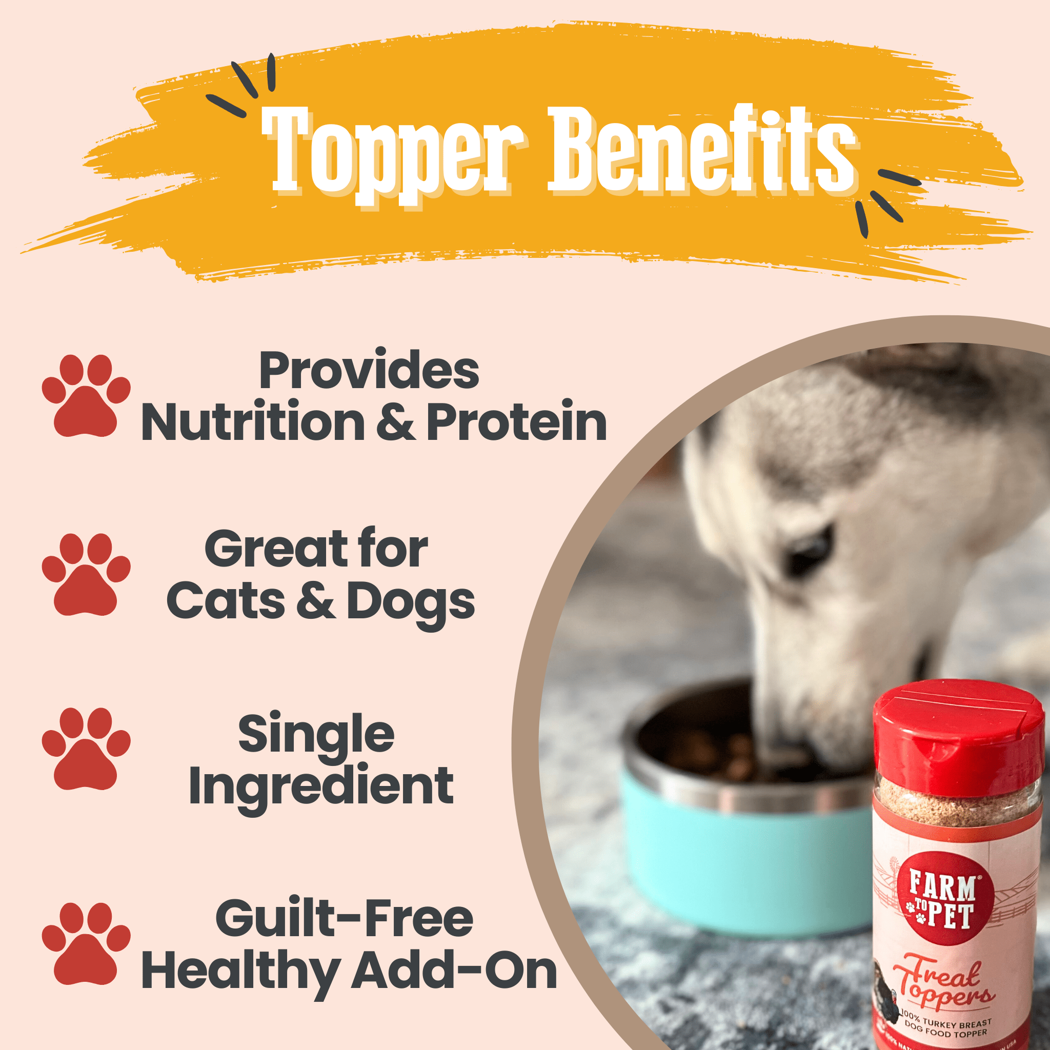 Treat Topper Turkey Dog Food Topper | Healthy Meal Supplement for Dogs - MaisonBeach