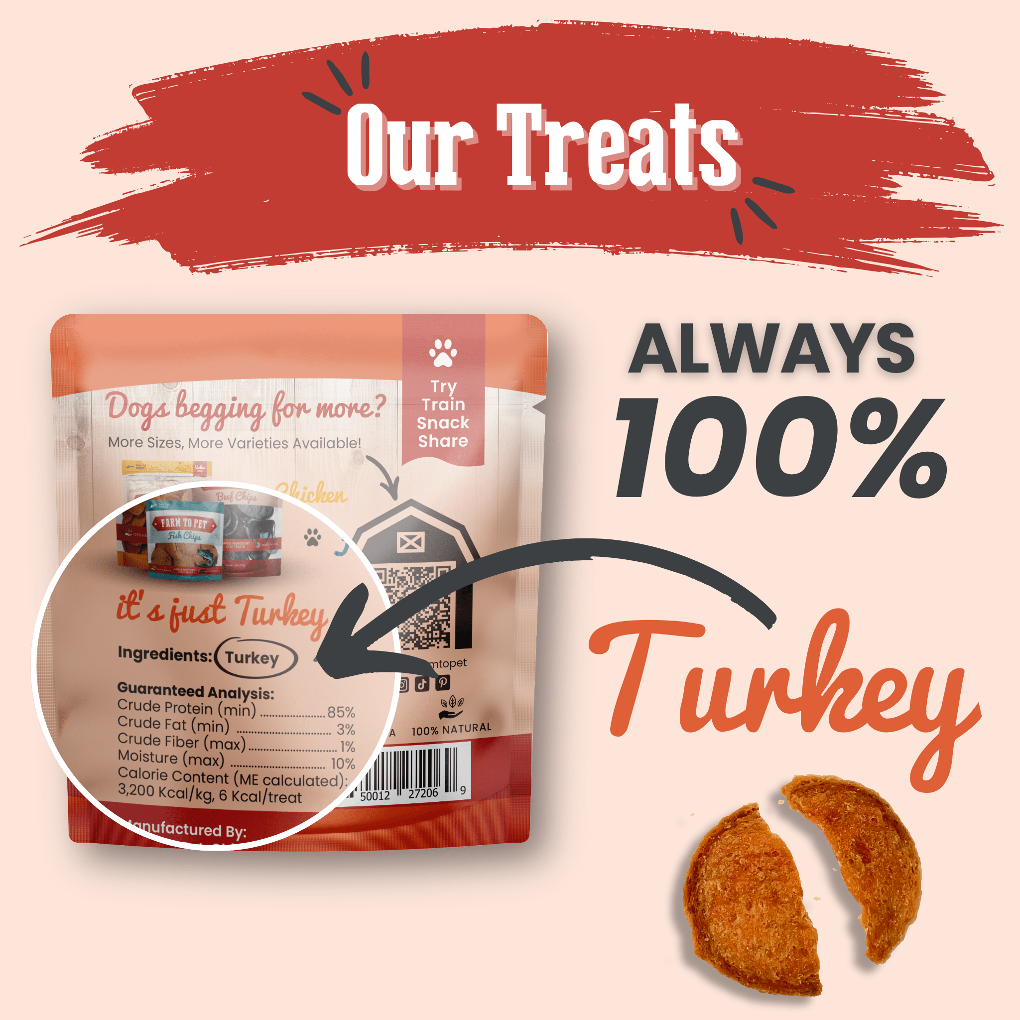 Turkey Chips Snack Pack Bundles | Low Allergen Treats for Training - MaisonBeach