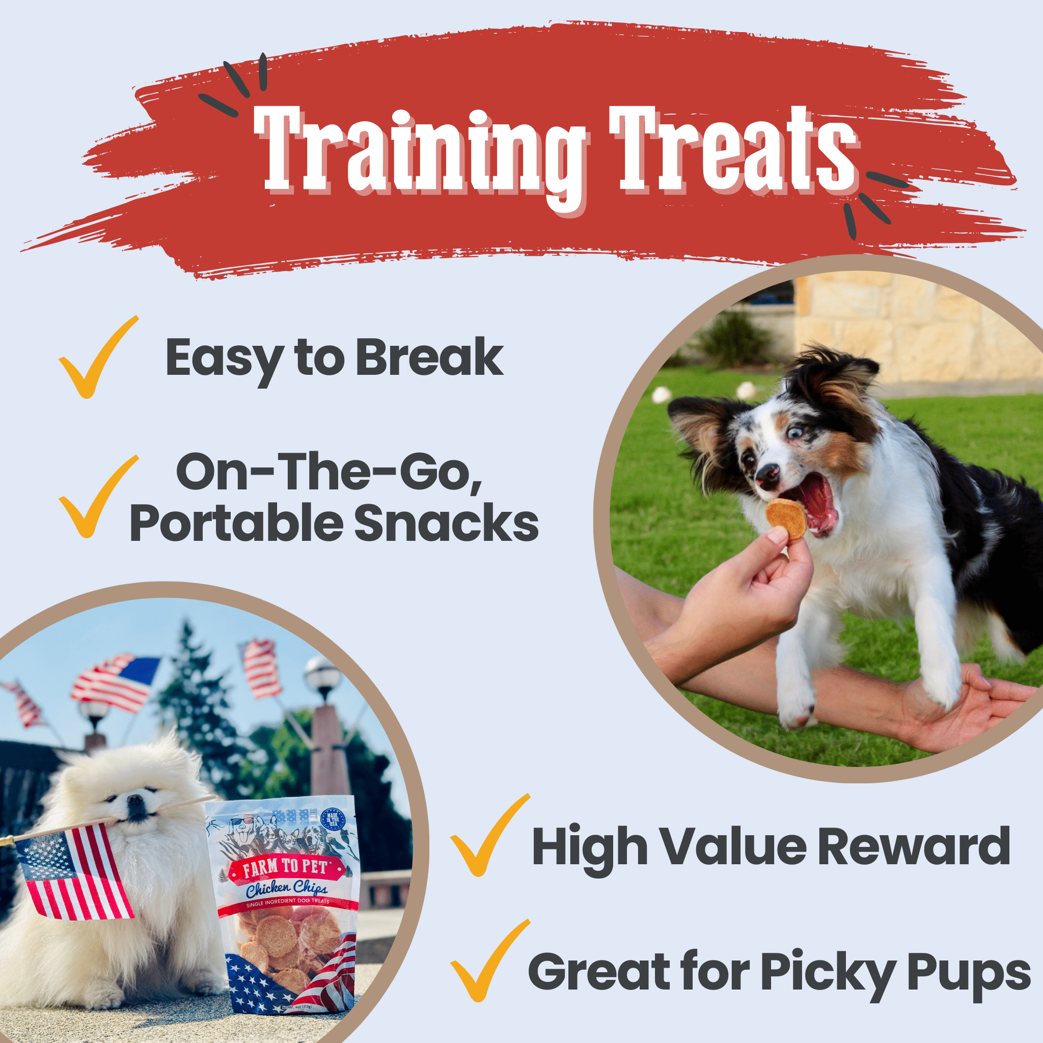 Americana Chicken Chips for Dogs | Celebrate with USA-made Dog Treats - MaisonBeach