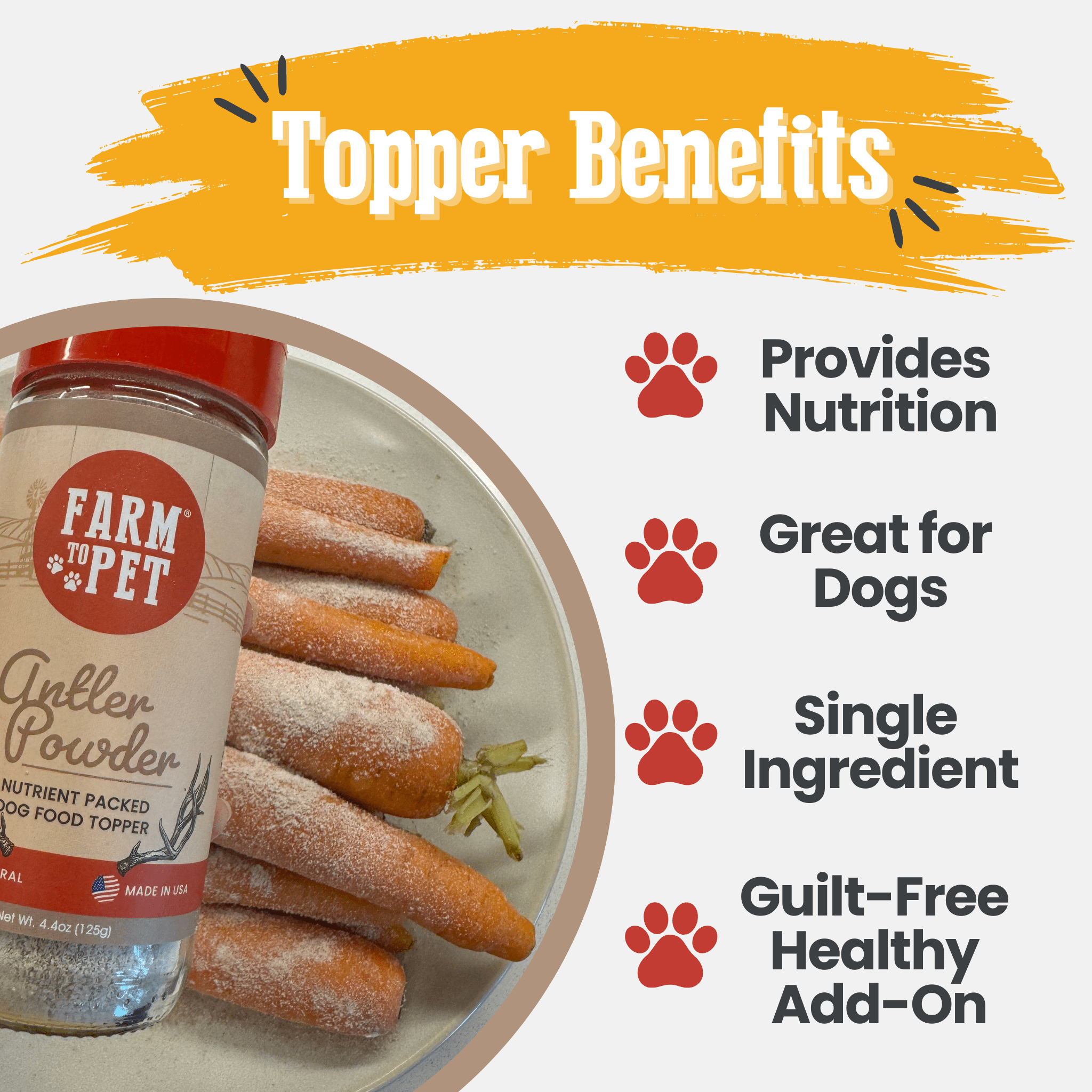 Treat Topper Antler Powder Dog Food Topper | Nutritional Supplement for Dogs and Cats - MaisonBeach