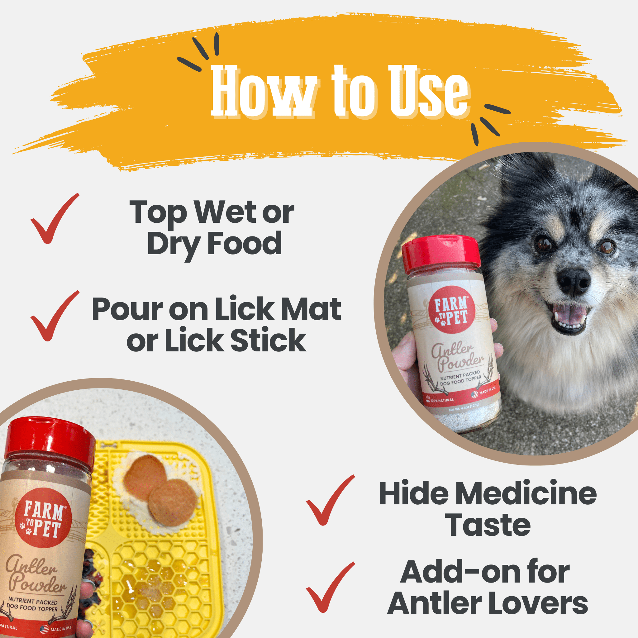Treat Topper Antler Powder Dog Food Topper | Nutritional Supplement for Dogs and Cats - MaisonBeach