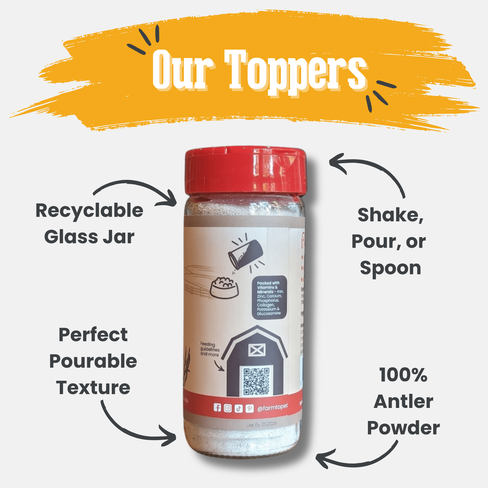 Treat Topper Antler Powder Dog Food Topper | Nutritional Supplement for Dogs and Cats - MaisonBeach