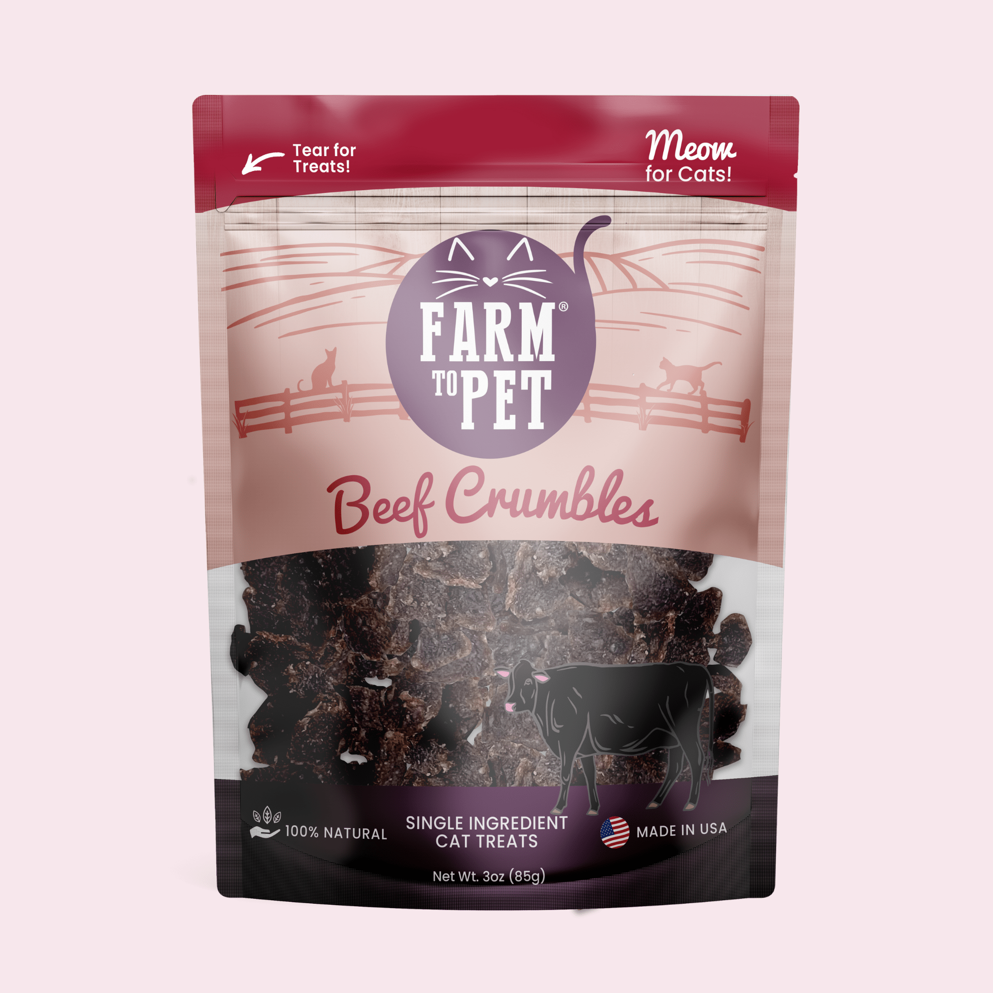 Beef Crumbles Cat Treats | High Protein Treats for Cats - MaisonBeach