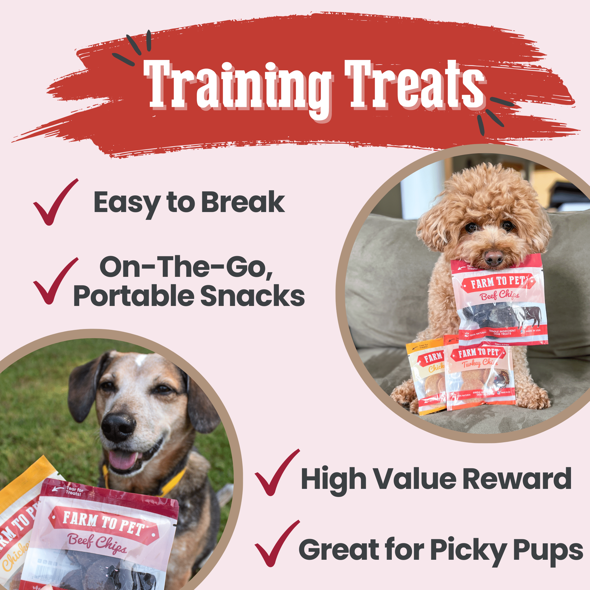 Puppy Packs 'n Snacks Dog Treat Starter Pack | Single-Ingredient Training Treats - MaisonBeach