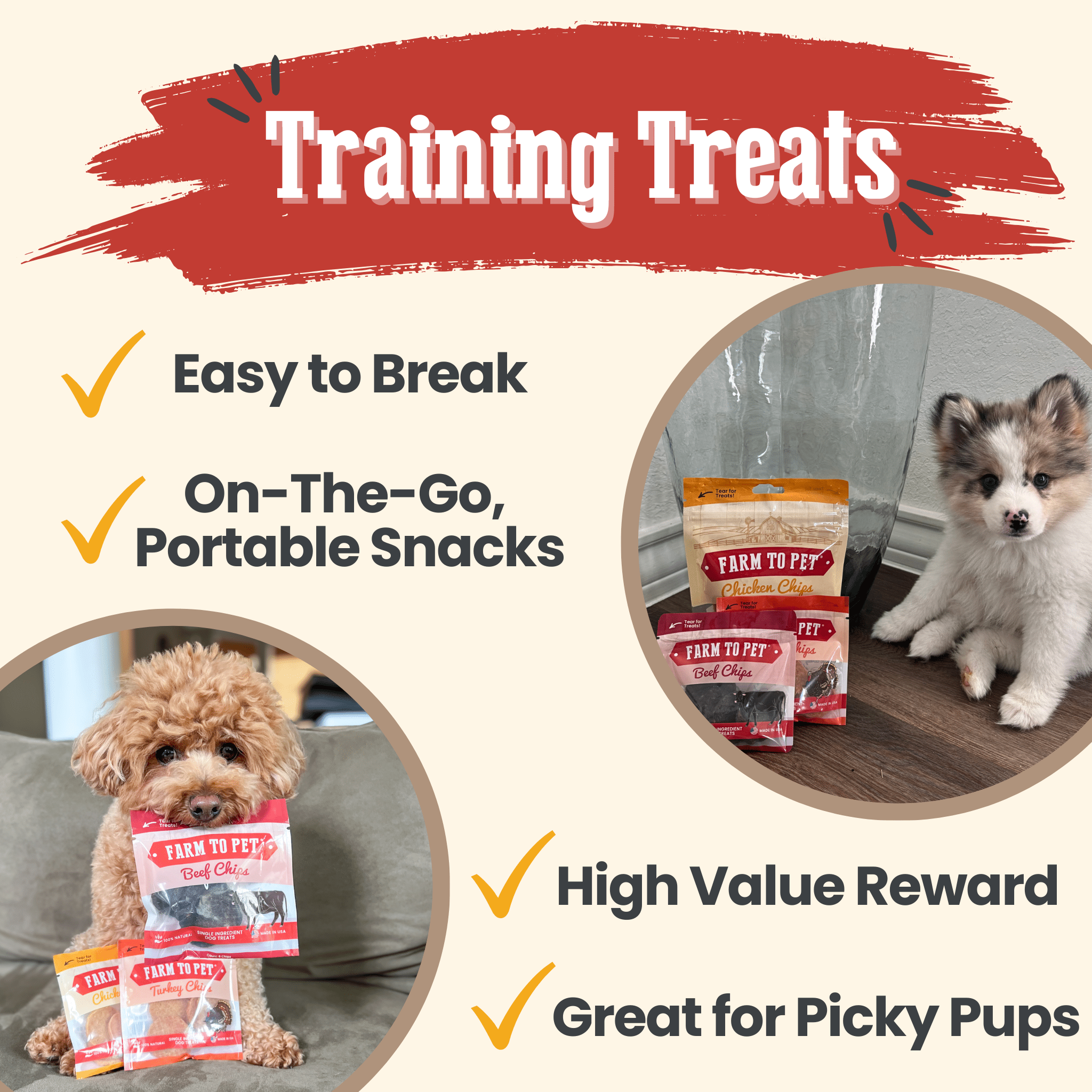 Puppy Packs 'n Snacks Dog Treat Starter Pack | Single-Ingredient Training Treats - MaisonBeach