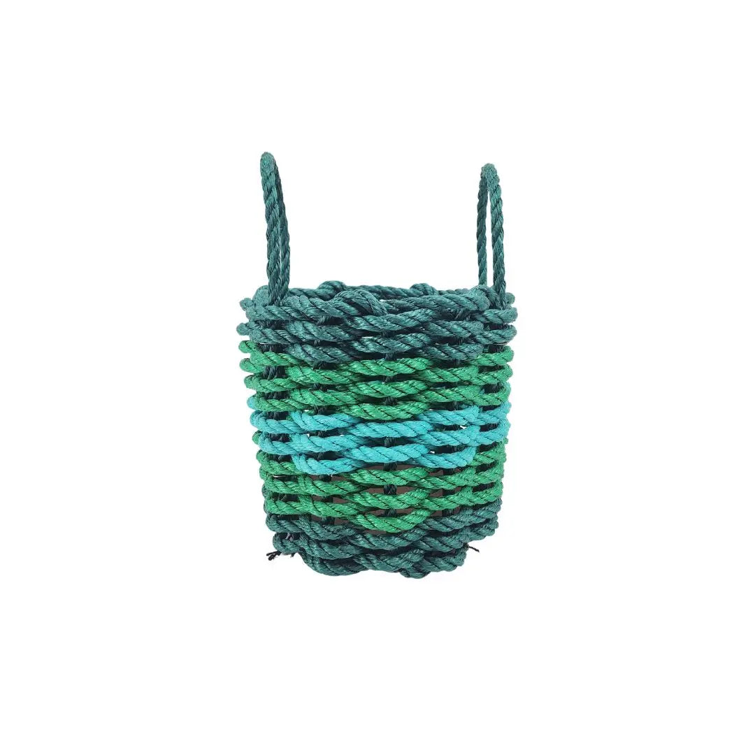 Five Stripe Rope Storage Basket Hunter Green, Green, Teal - MaisonBeach