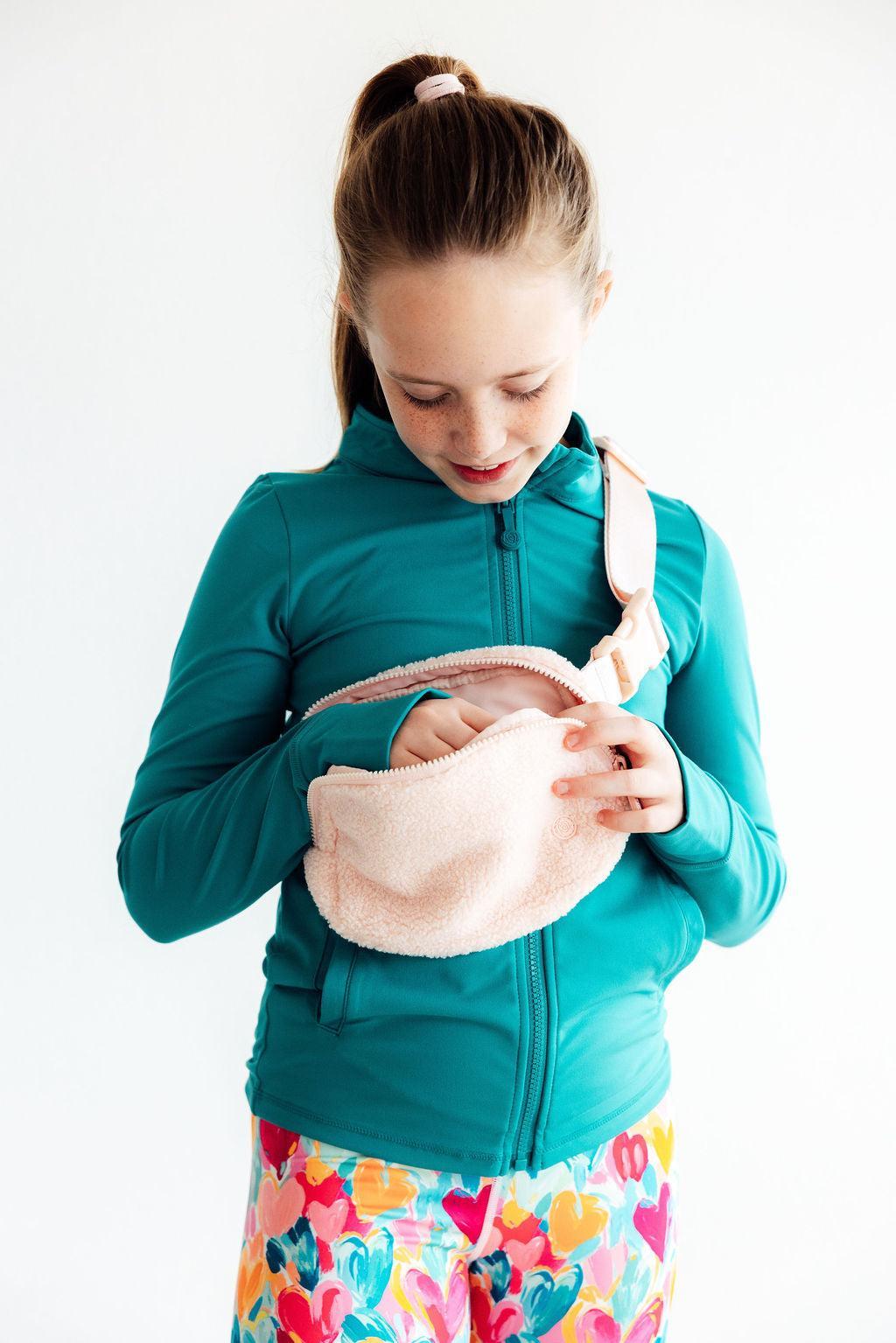 Light Pink Fleece Belt Bag - MaisonBeach