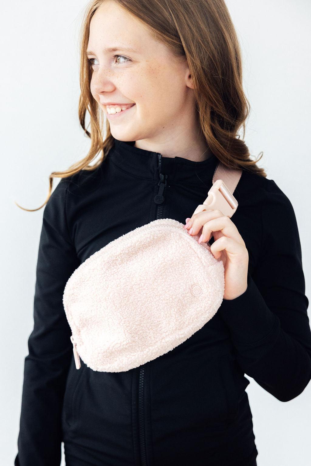 Light Pink Fleece Belt Bag - MaisonBeach