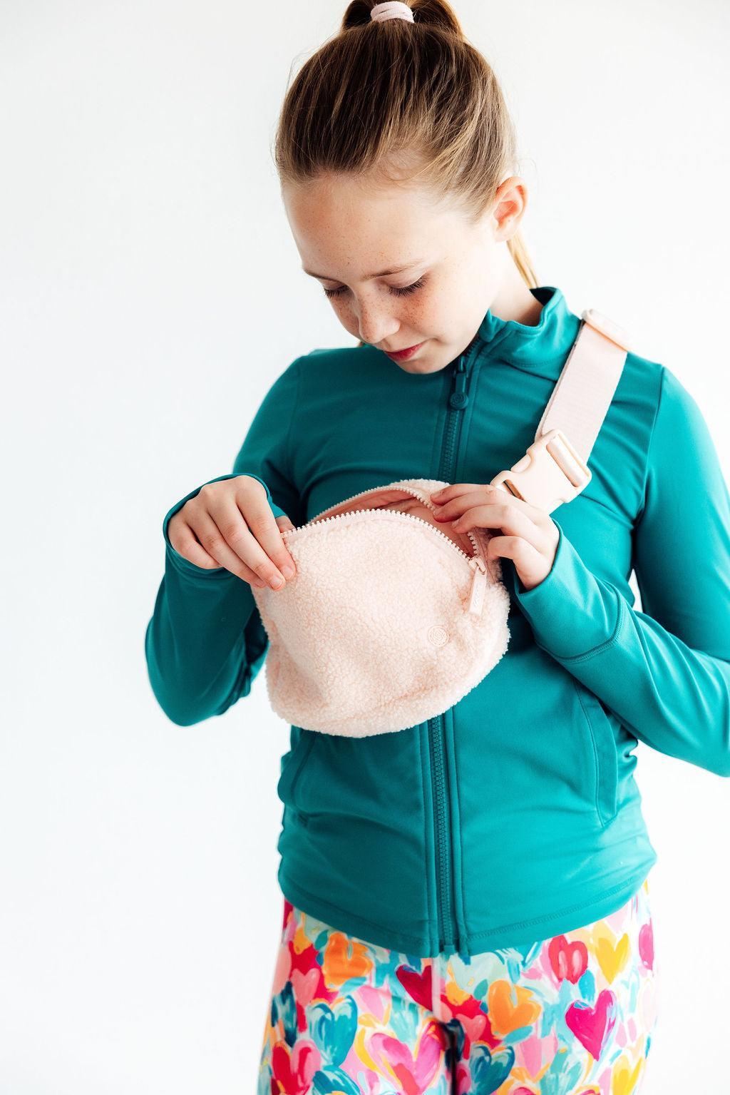 Light Pink Fleece Belt Bag - MaisonBeach
