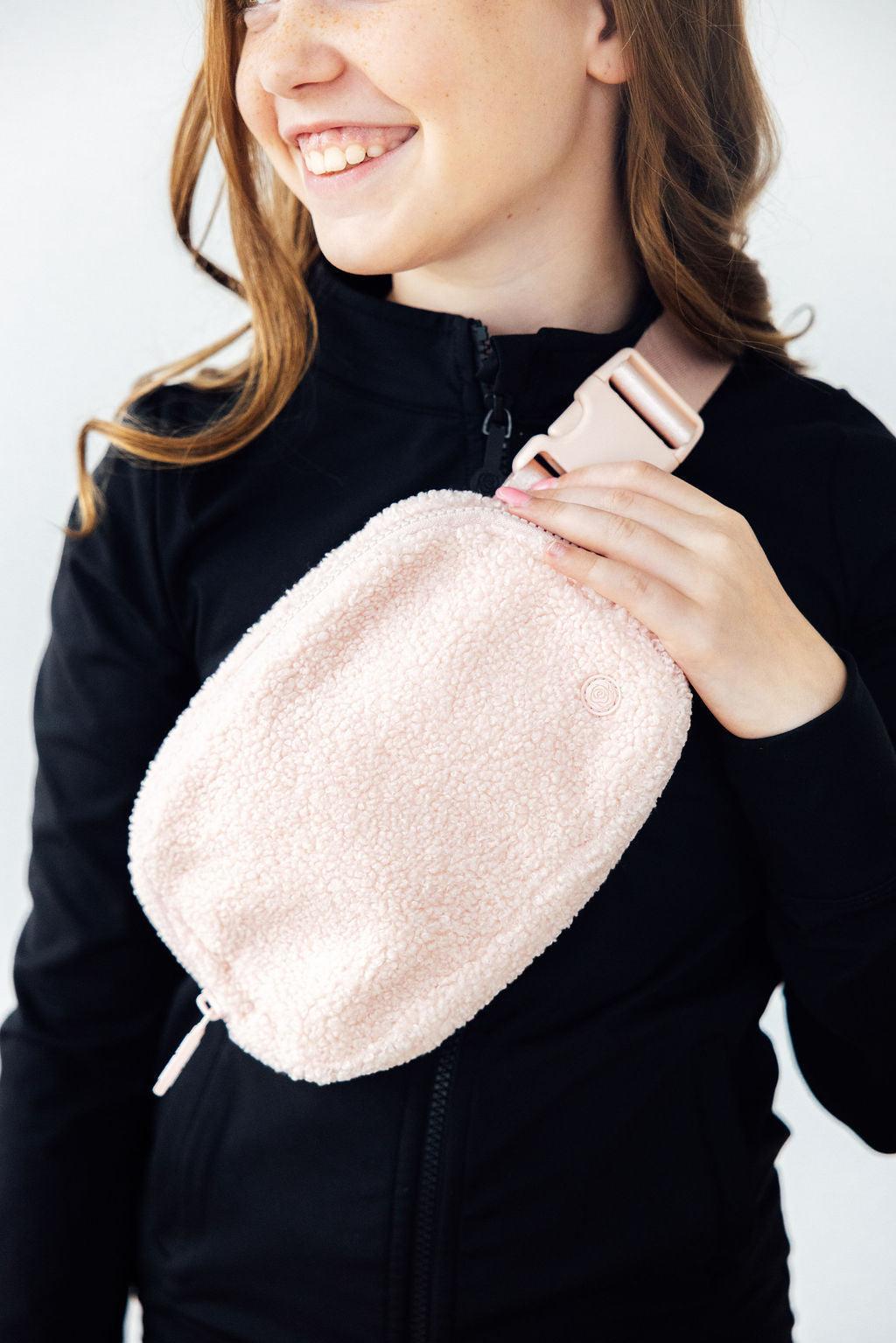 Light Pink Fleece Belt Bag - MaisonBeach