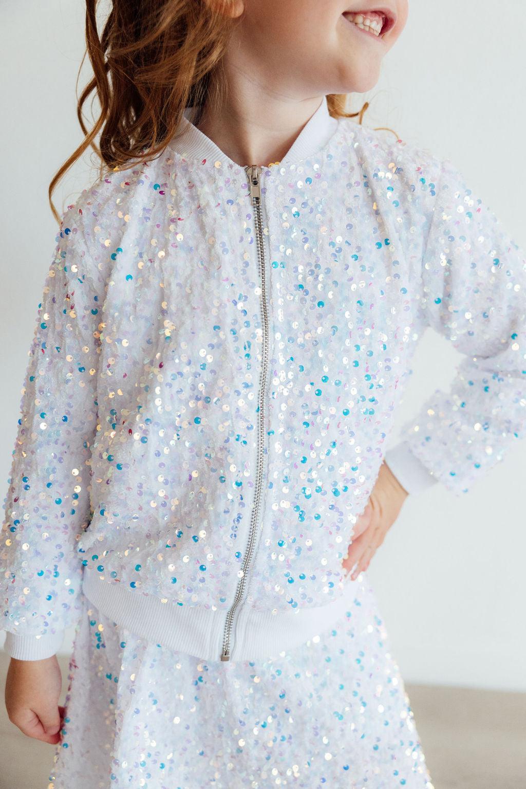 White Velvet Sequin Jacket - MaisonBeach