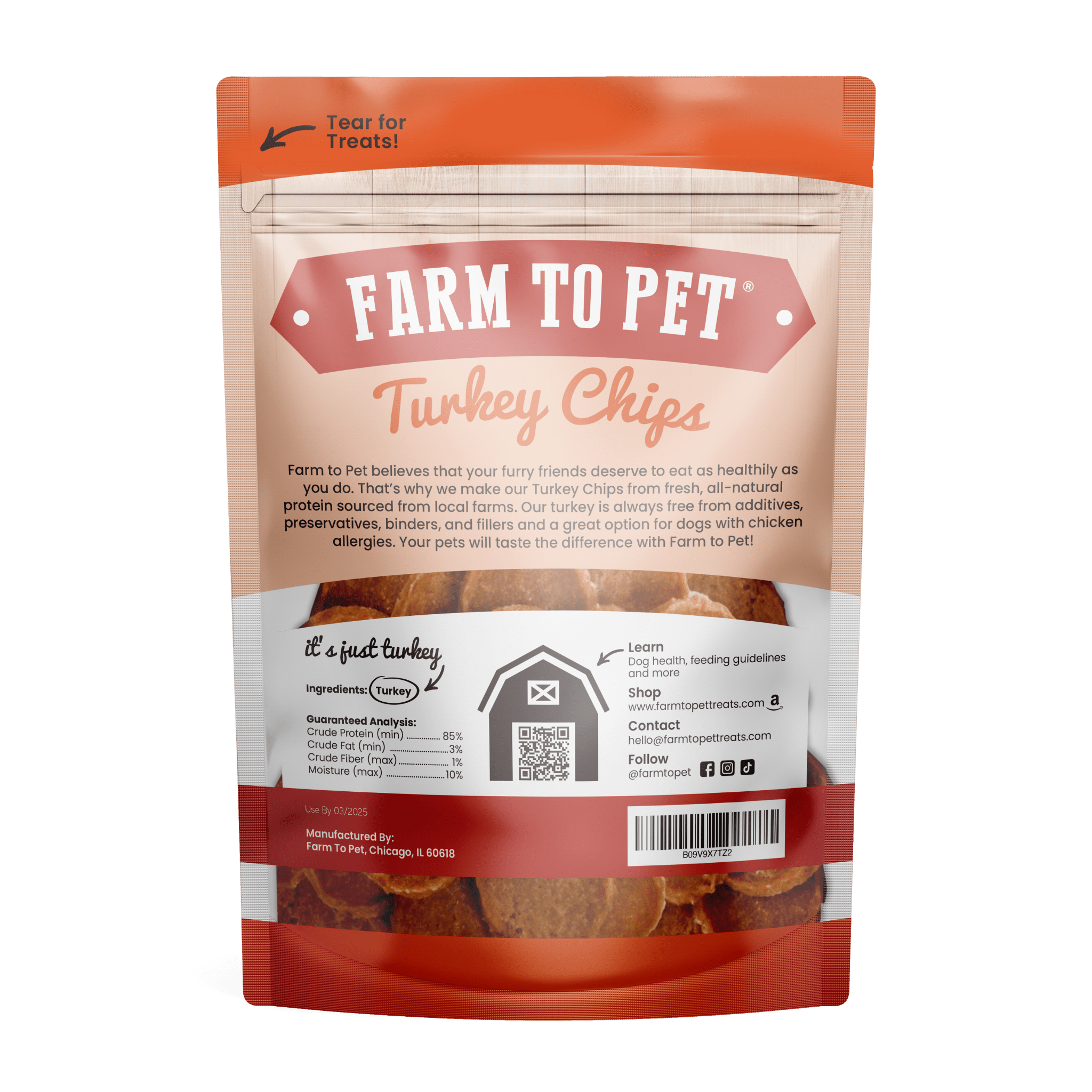 Farm to Pet - Turkey Chips: 12oz - MaisonBeach