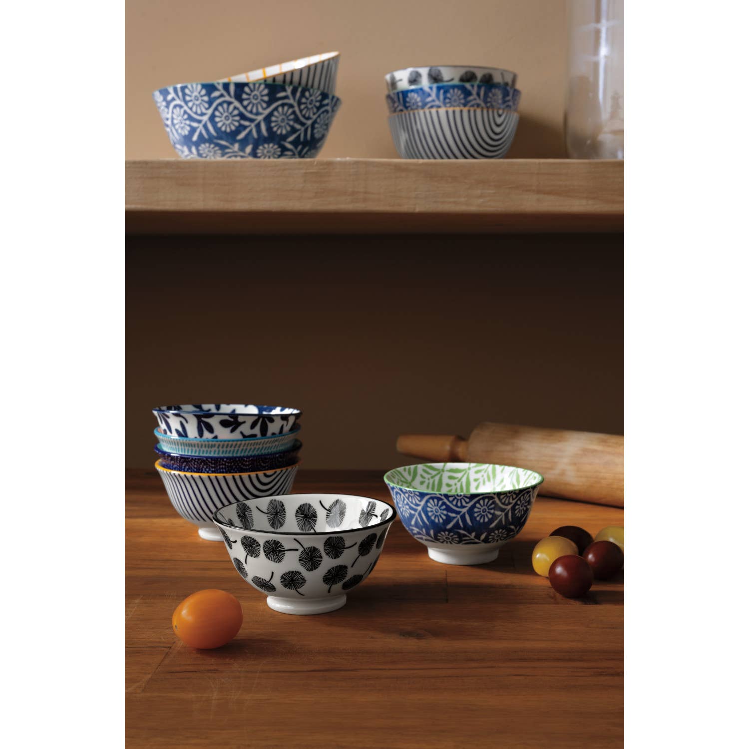 Green Leaf Stamped Bowl 3.5 inch-Set of 2 - MaisonBeach