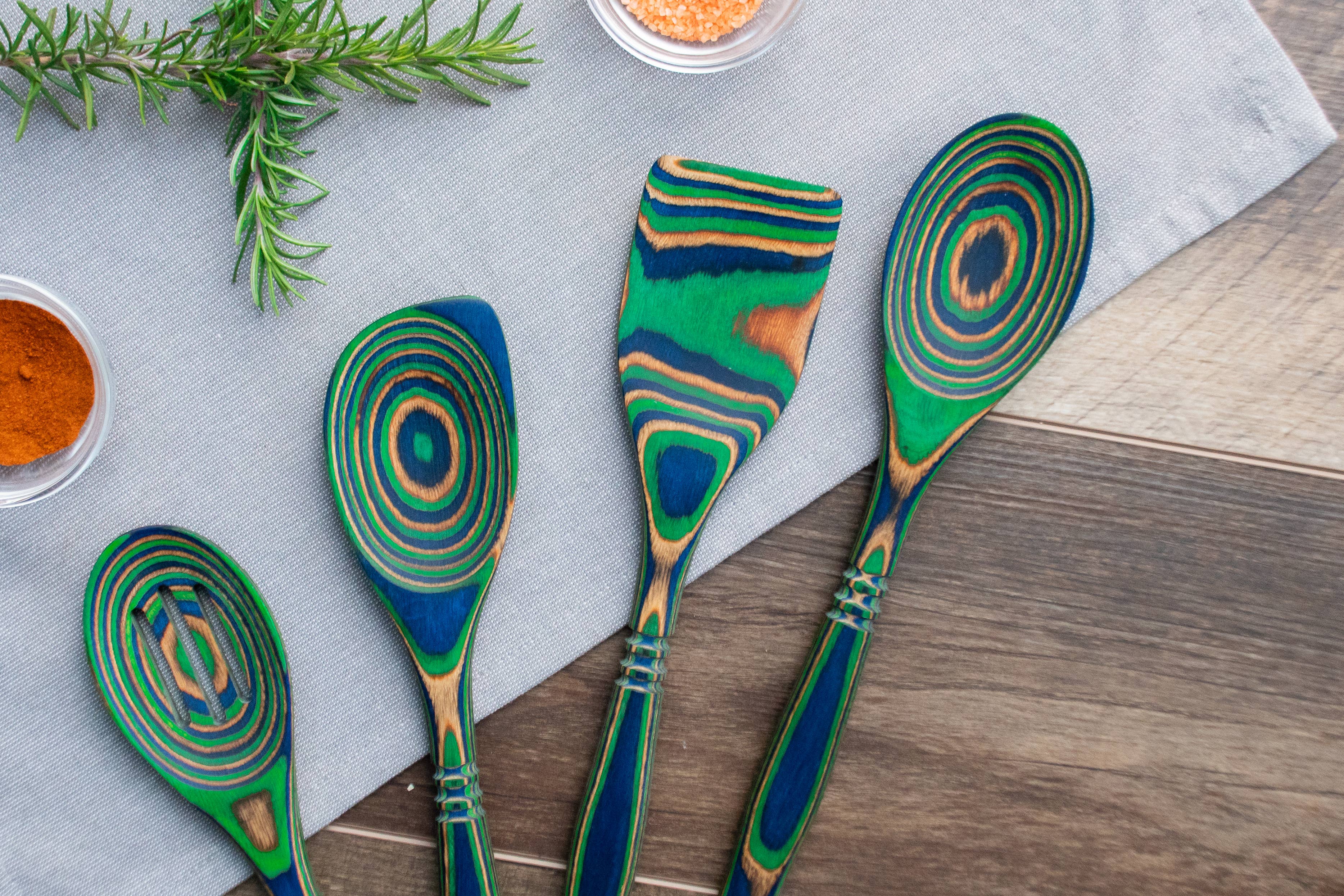 Peacock Pakkawood Utensils – Choose Up to 4!