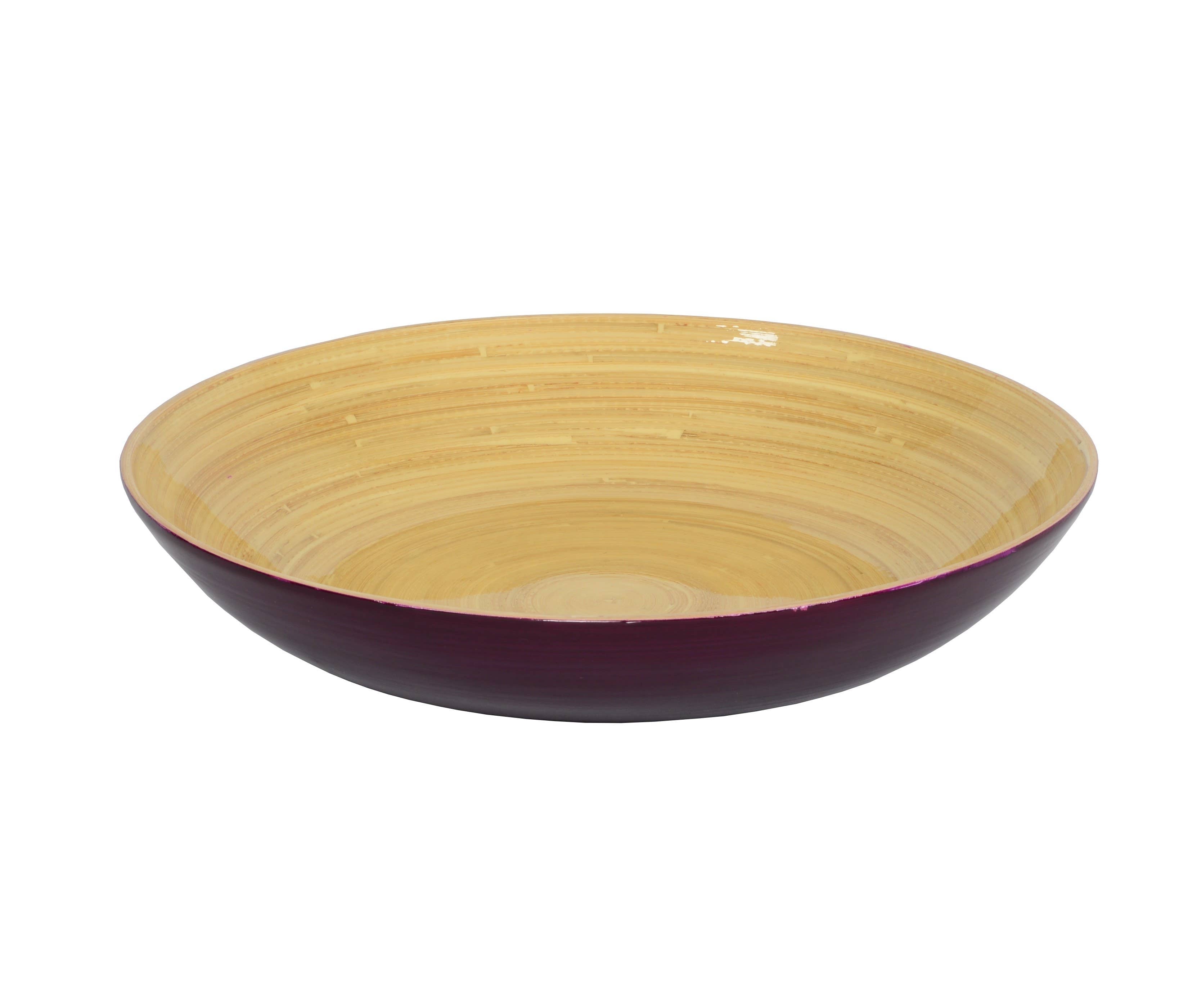 White Bamboo Fruit Bowl 11" x 2" - MaisonBeach