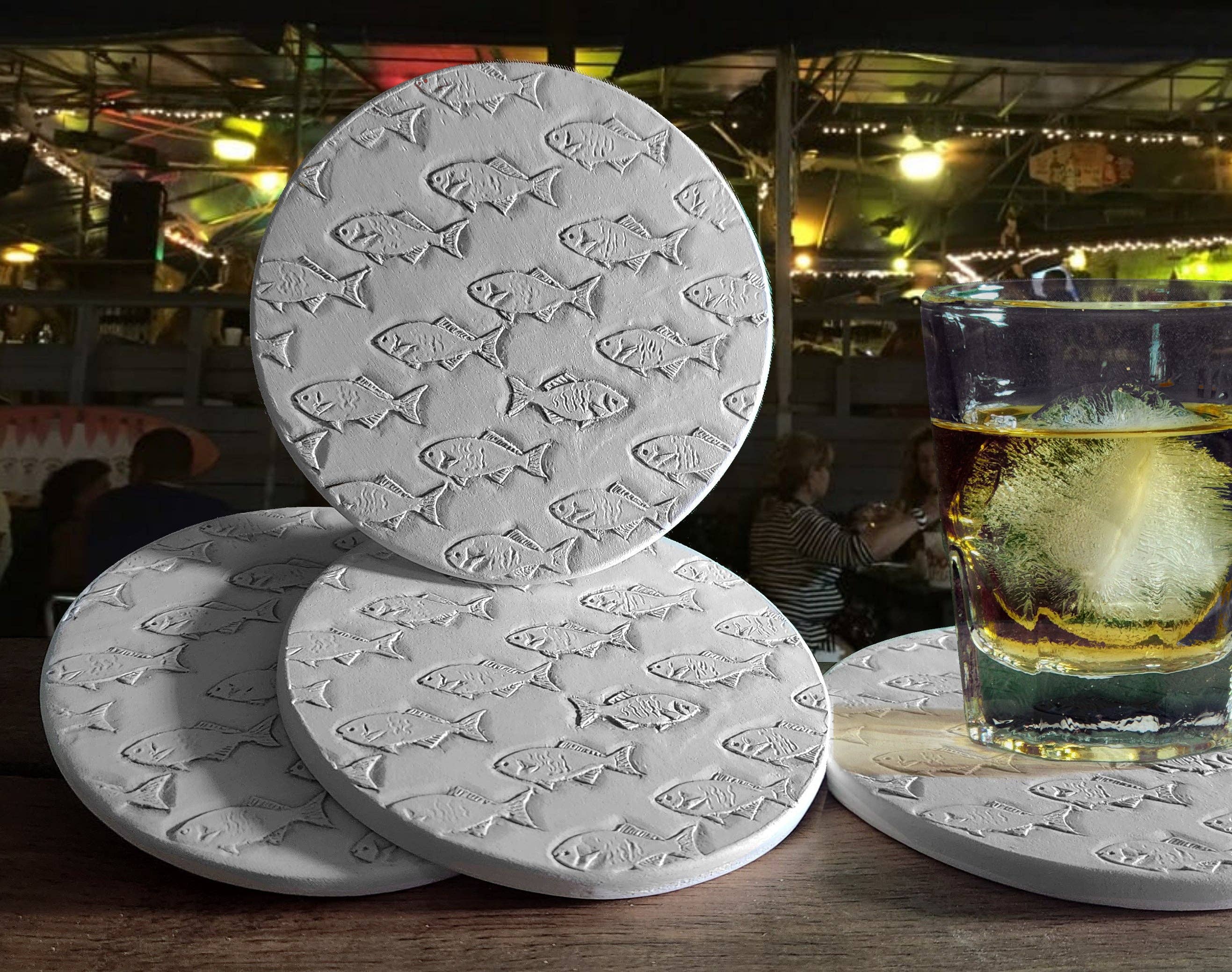 McCarter Coasters - Fish School Drink Coasters - MaisonBeach